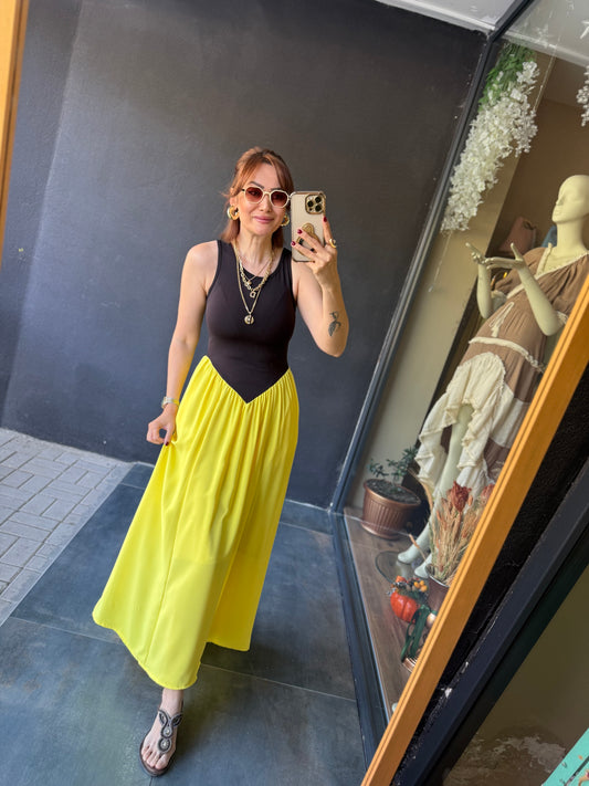 Gng Poplin Sarı Elbise