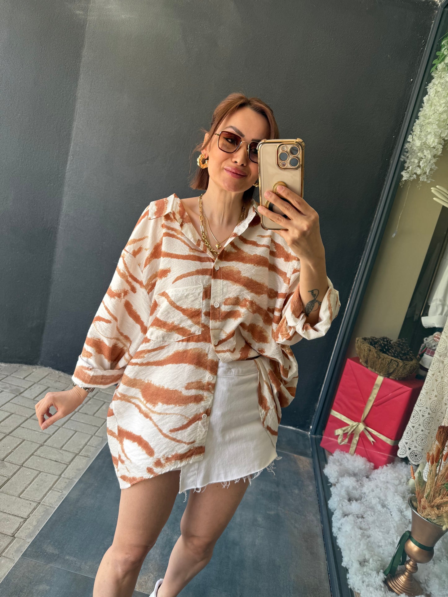 Mssi Kahve Tensel Gömlek