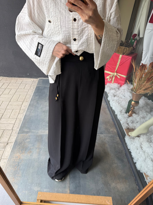 Rain Siyah Palazzo Pantolon