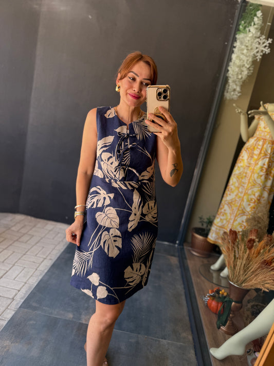 Jessica Lacivert Keten Elbise