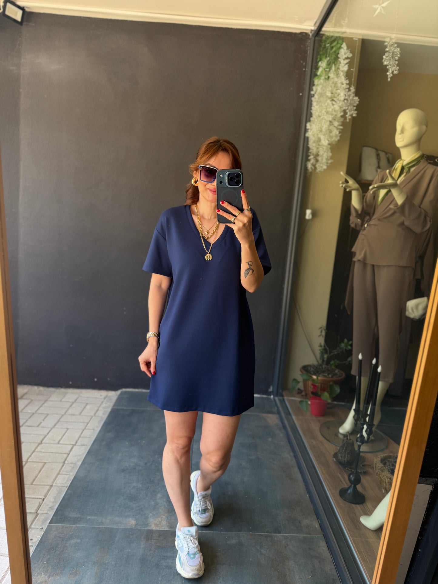 Wear Lacivert Basic Elbise