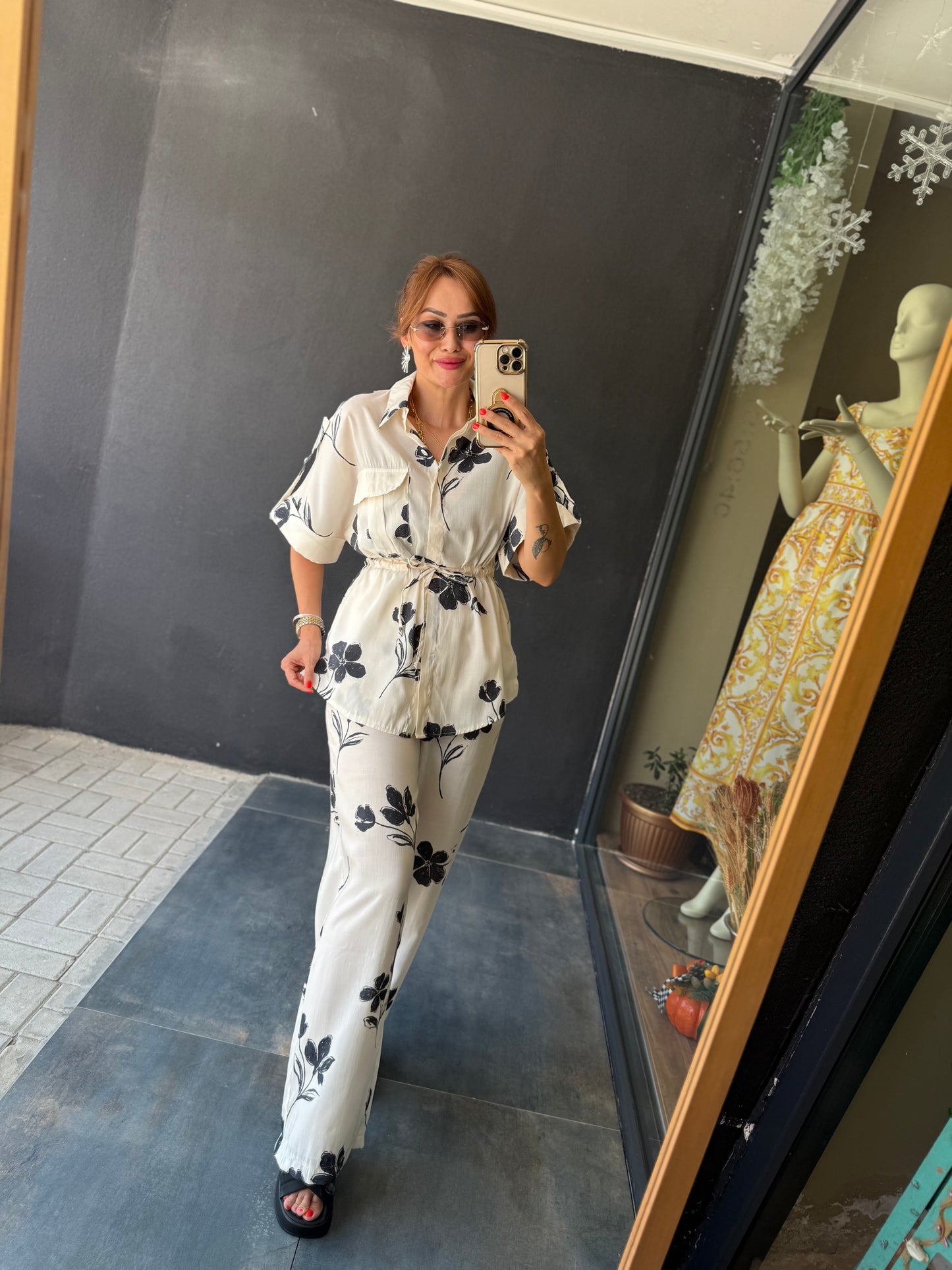 Ateks Pamuklu Gömlek & Pantolon Takım