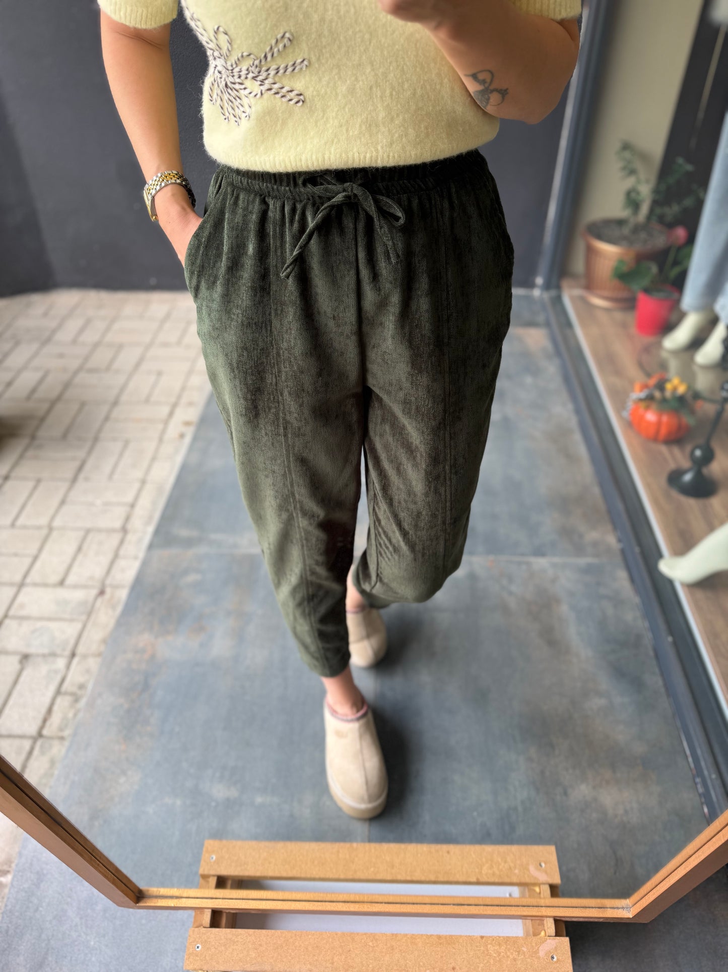 Sorry Haki Kadife Pantolon