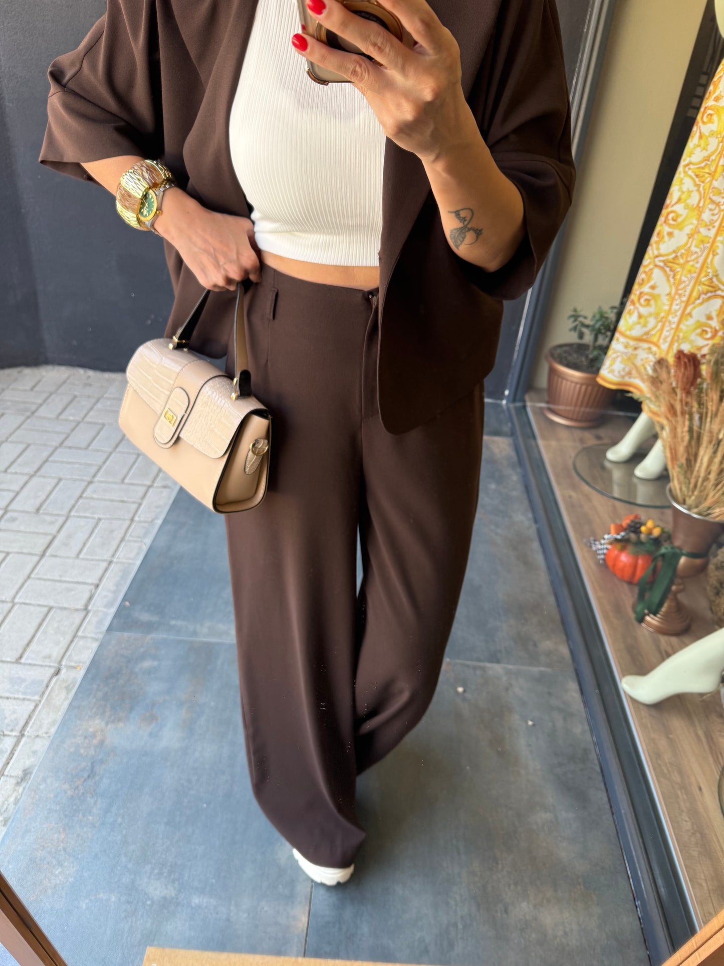 Belt Kahve Ceket & Pantolon Takım