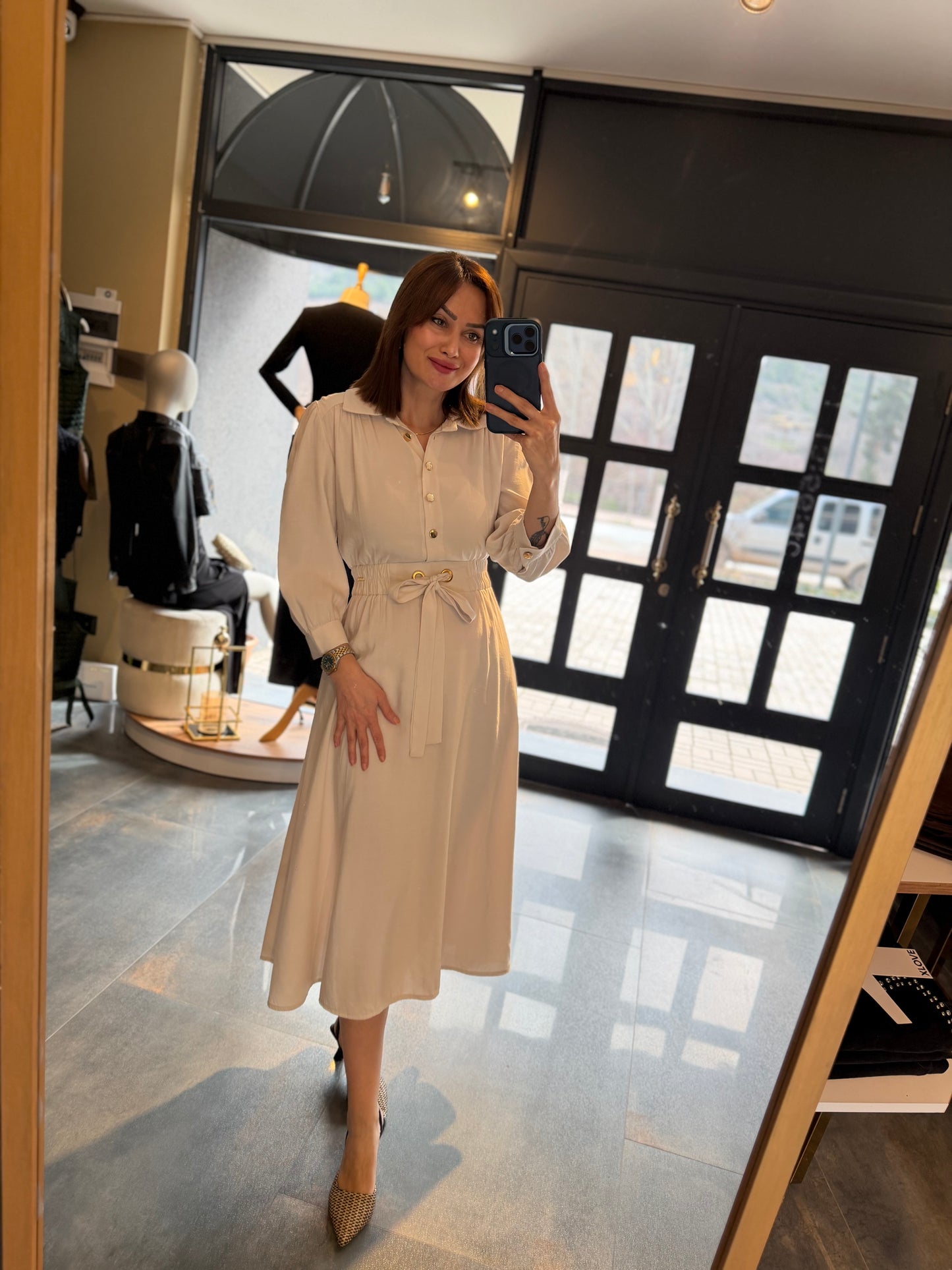 Farko Pamuklu Midi Boy Elbise