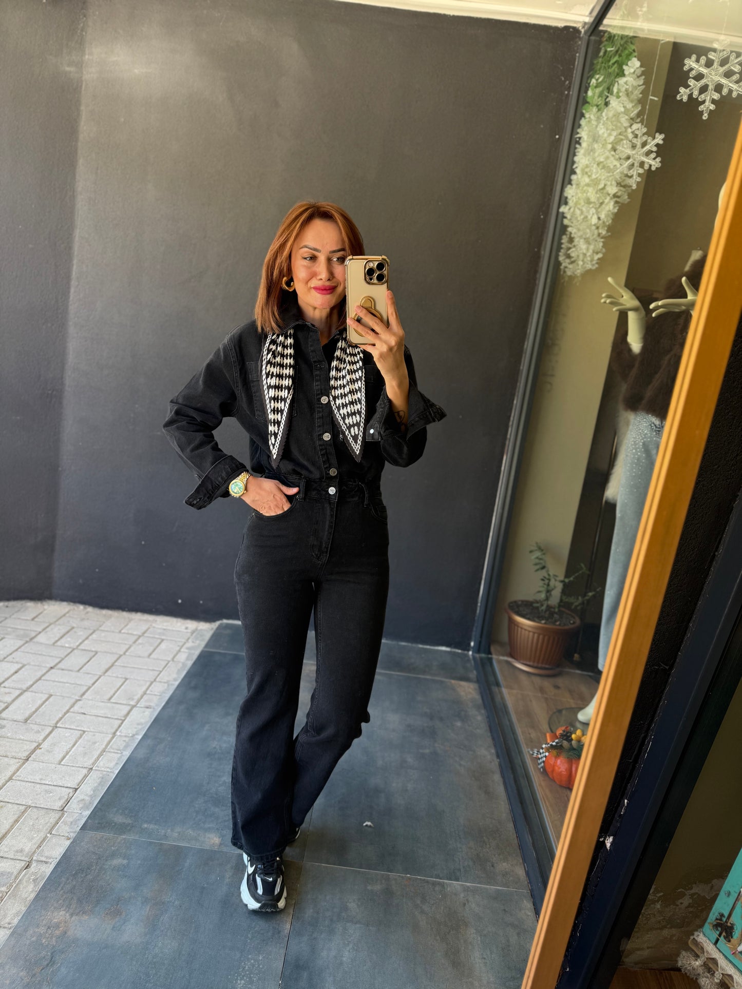 Xlove Siyah Toparlayıcı Jean Tulum