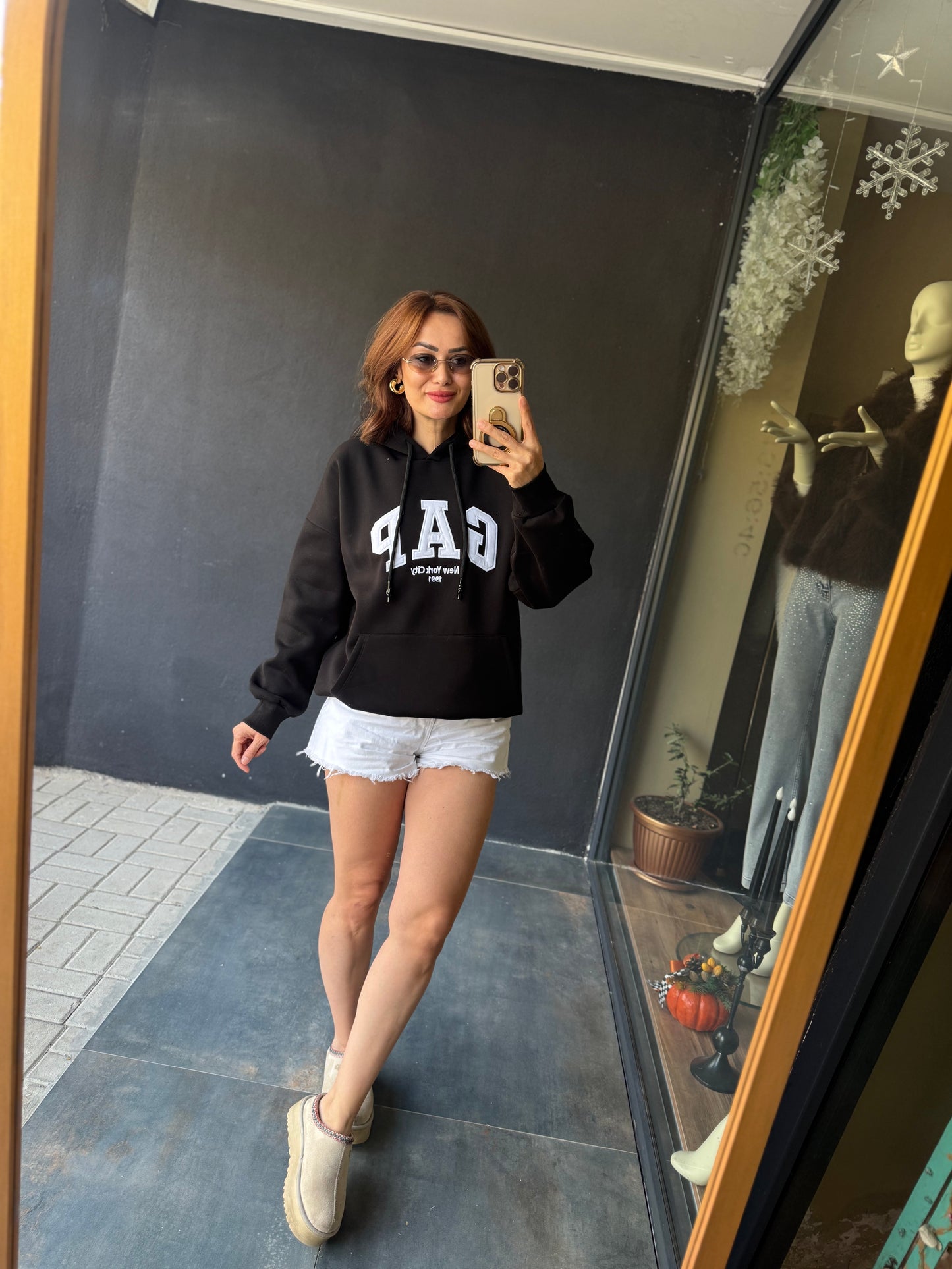 Muvy Siyah Kabartmalı Gp Sweatshirt