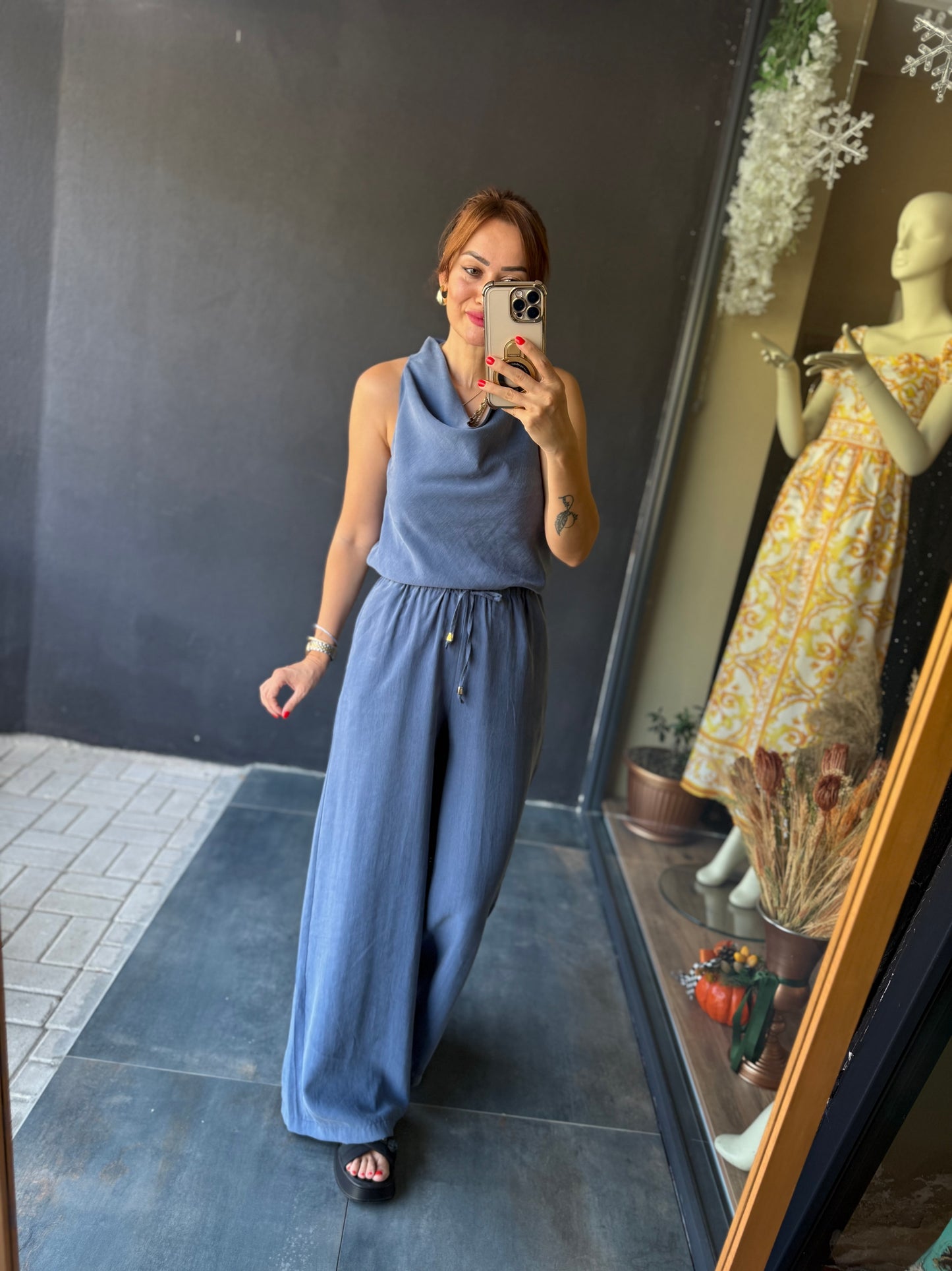 Agatha Mavi Tensel Takım