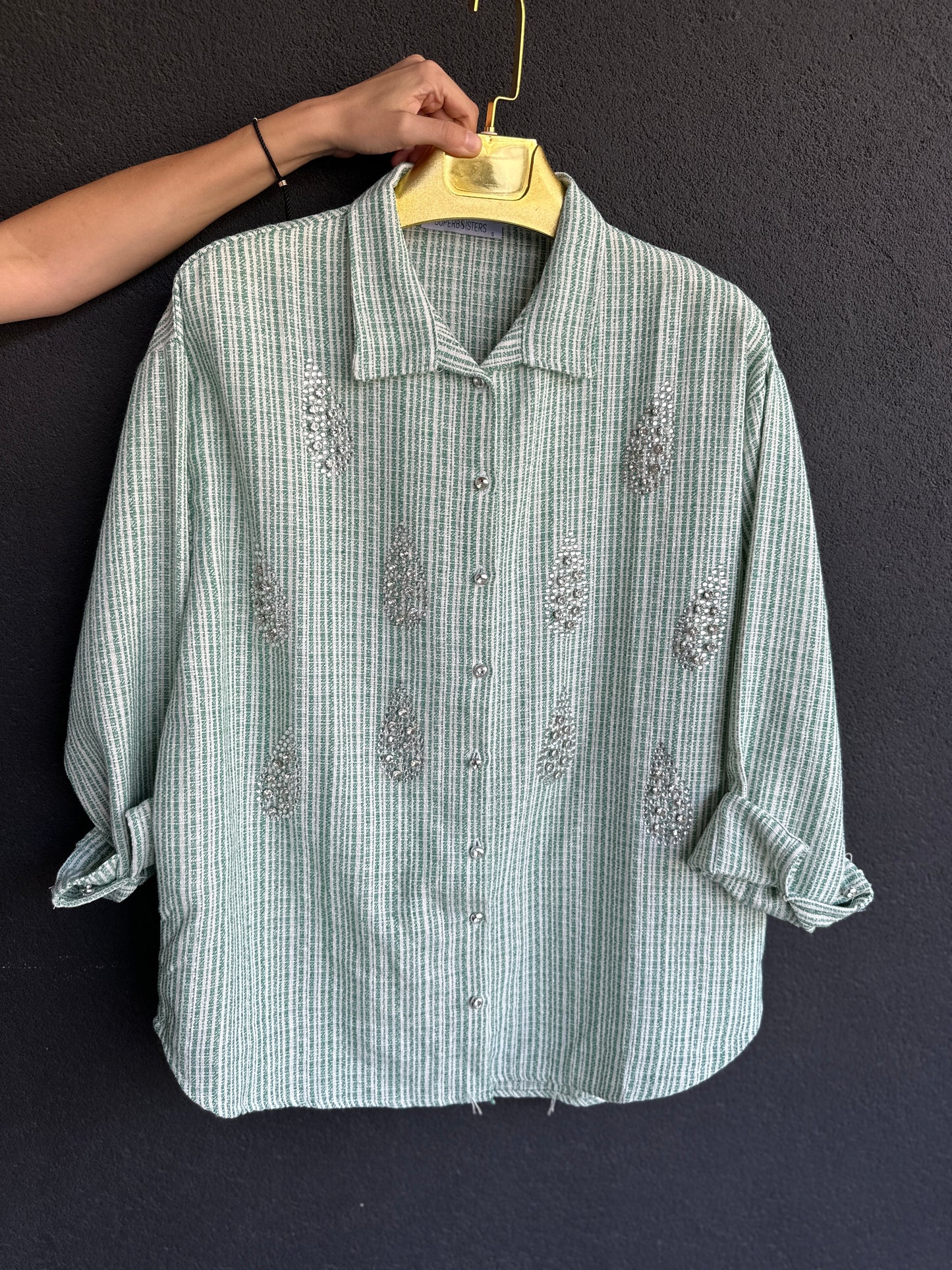 Daniel Yeşil Çizgili Gömlek