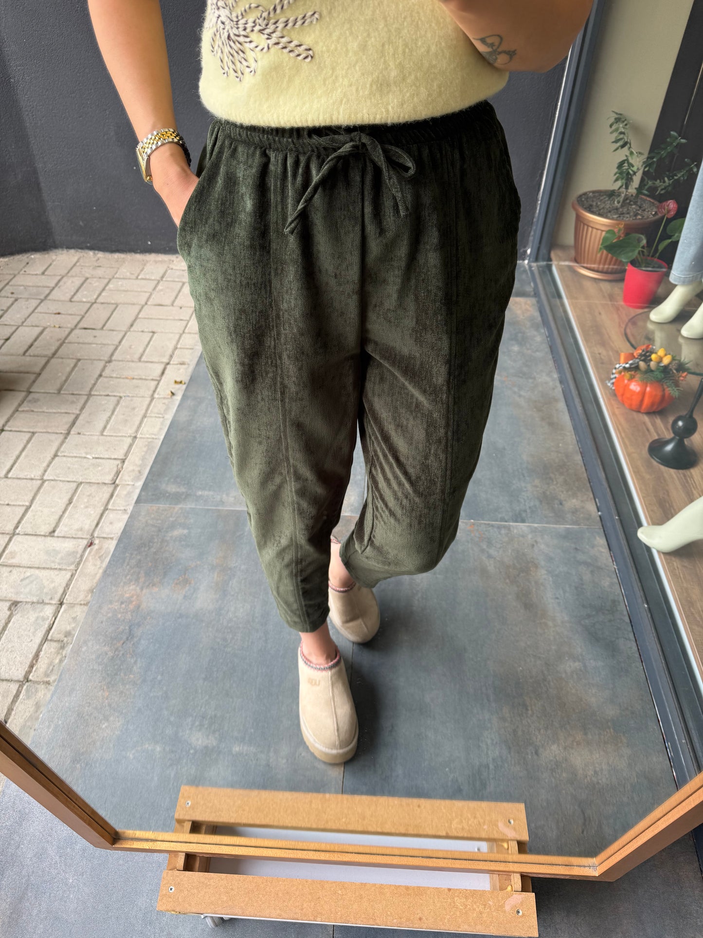 Sorry Haki Kadife Pantolon