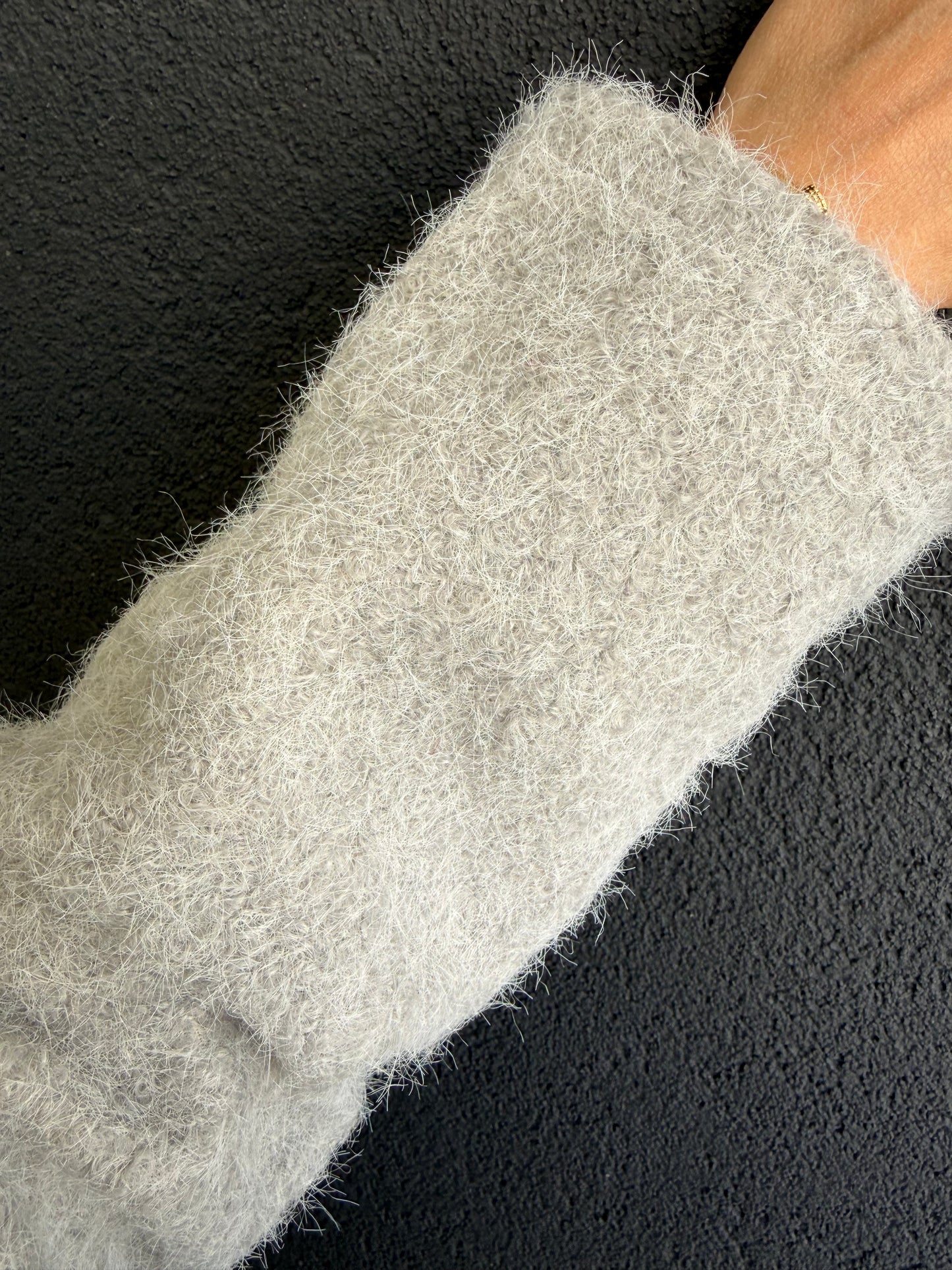 Creyn Gri Keçe Hırka