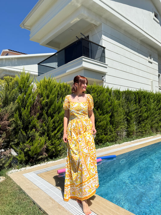 Dolce Sarı Madonna Elbise