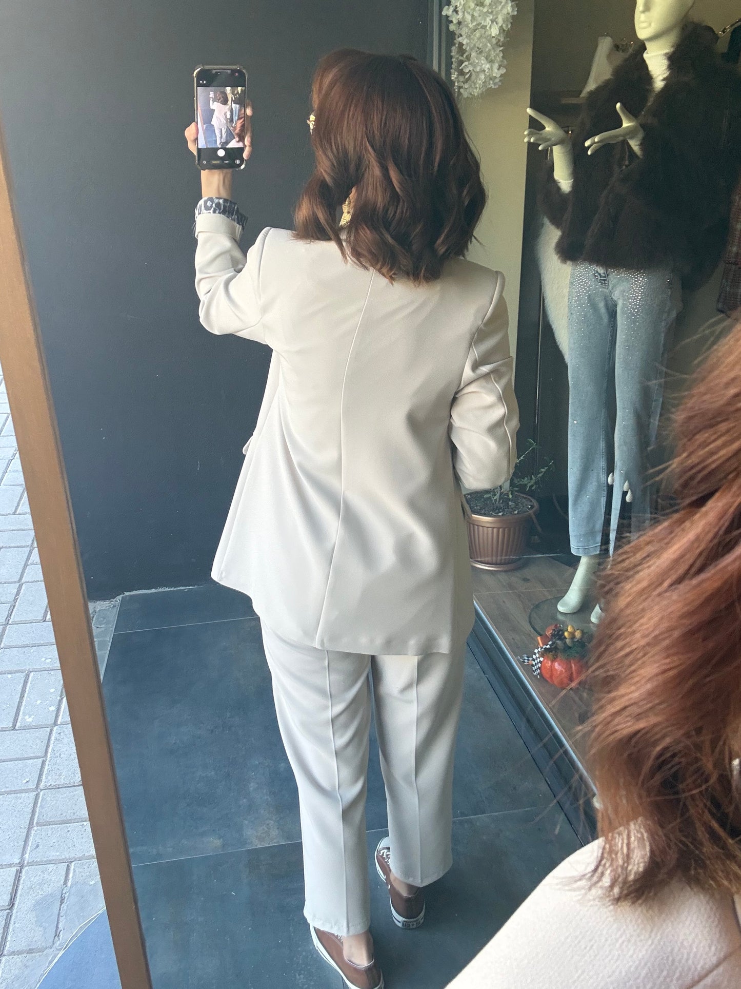 Melanj Bej Ceket & Pantolon Takım