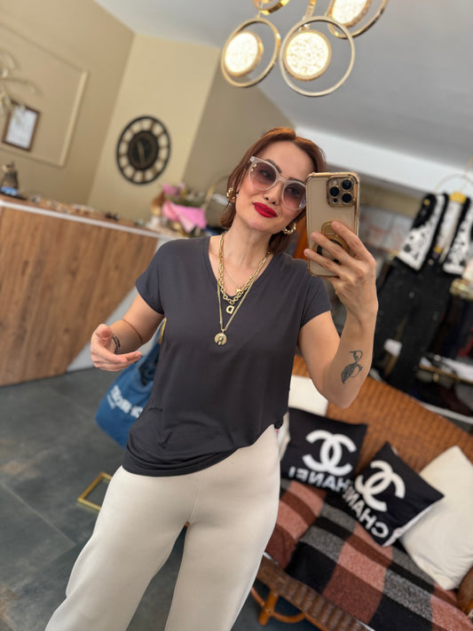 The Secret Antrasit Basic T-Shirt