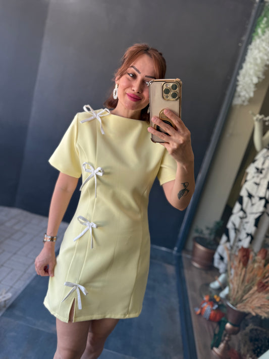 Jou Sarı Fiyonk Elbise