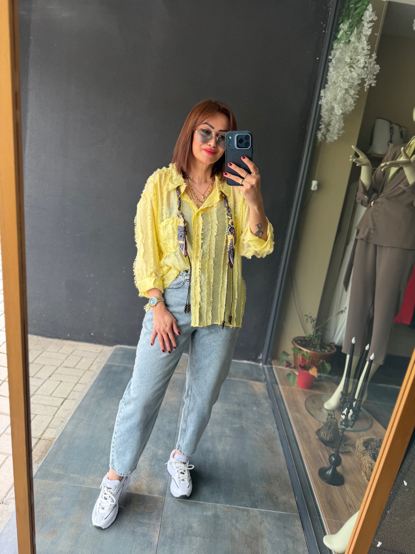 Pasha Sarı Tensel Gömlek