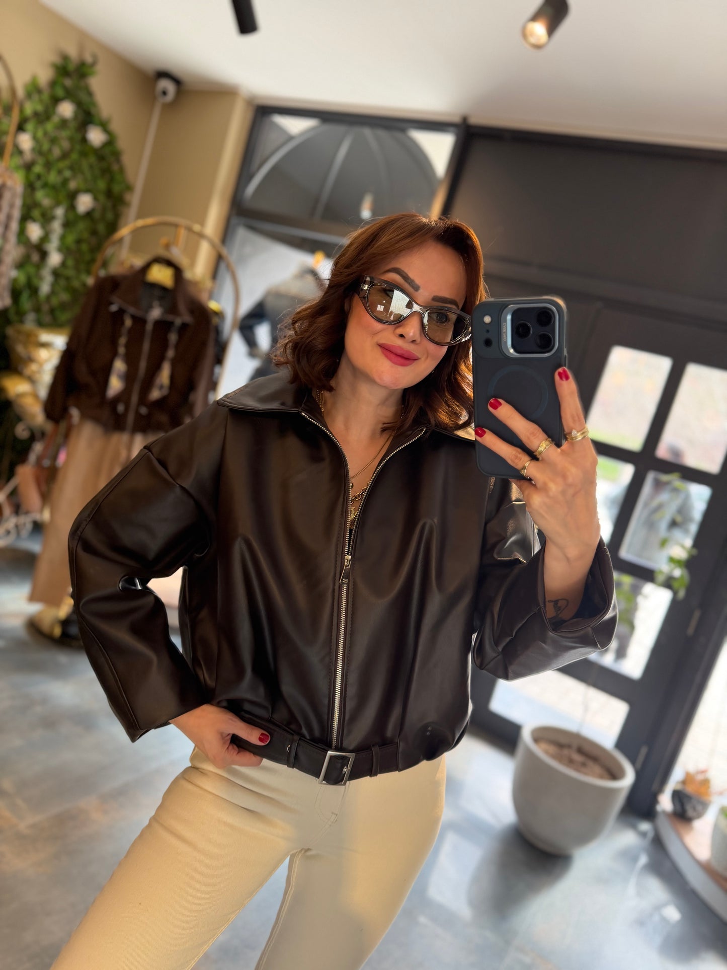 Lenna Kahve Bf Deri Ceket