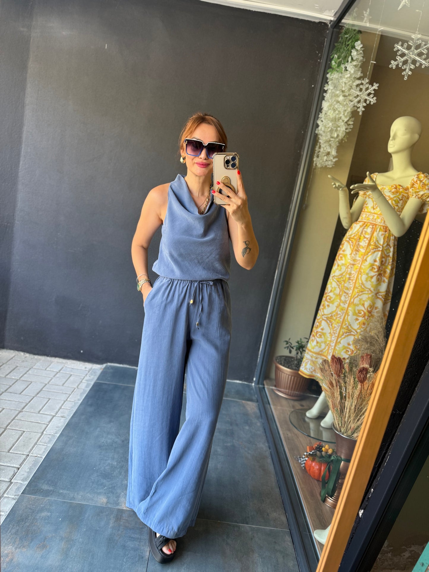 Agatha Mavi Tensel Takım