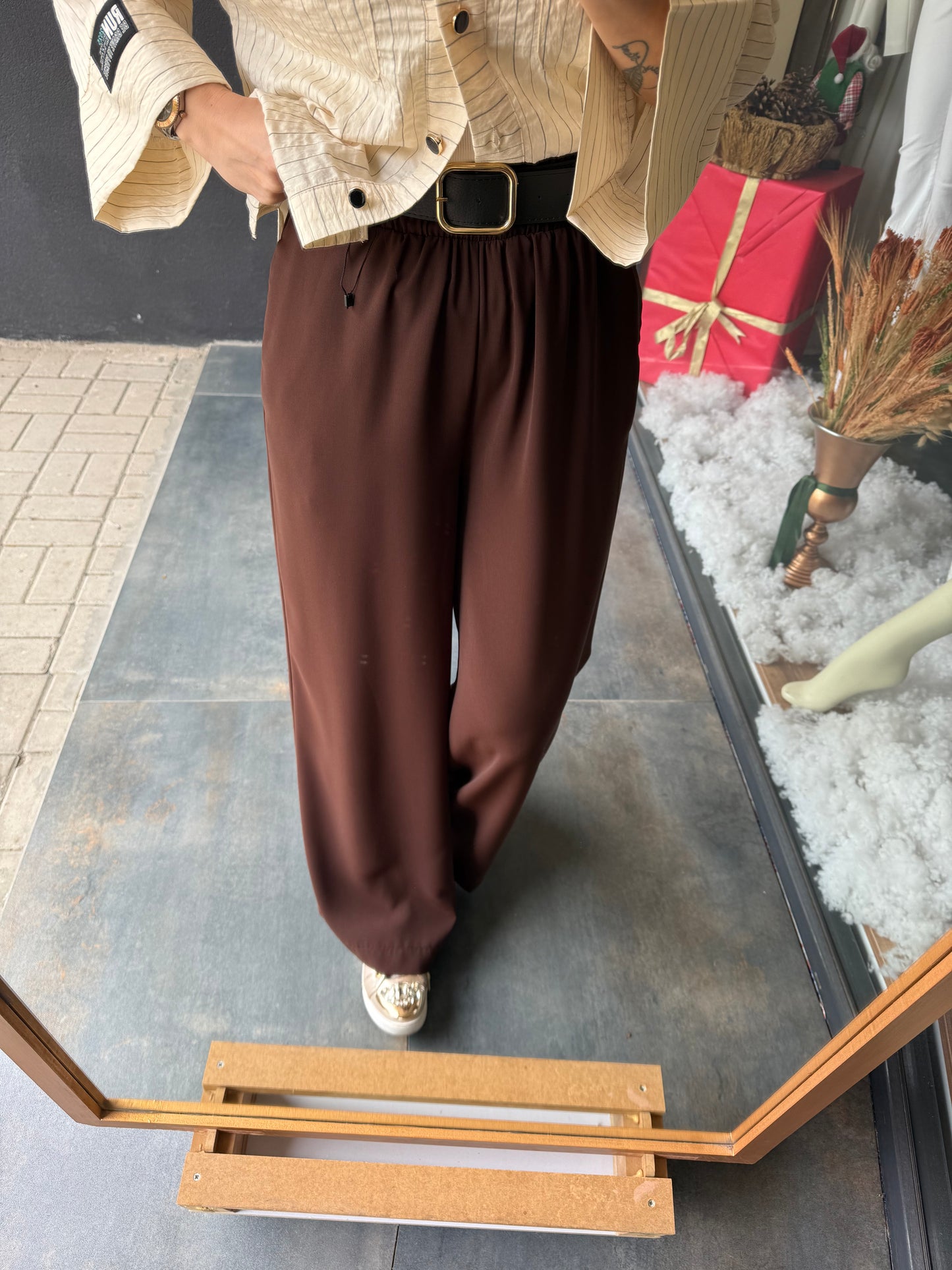 Rain Kahve Palazzo Pantolon