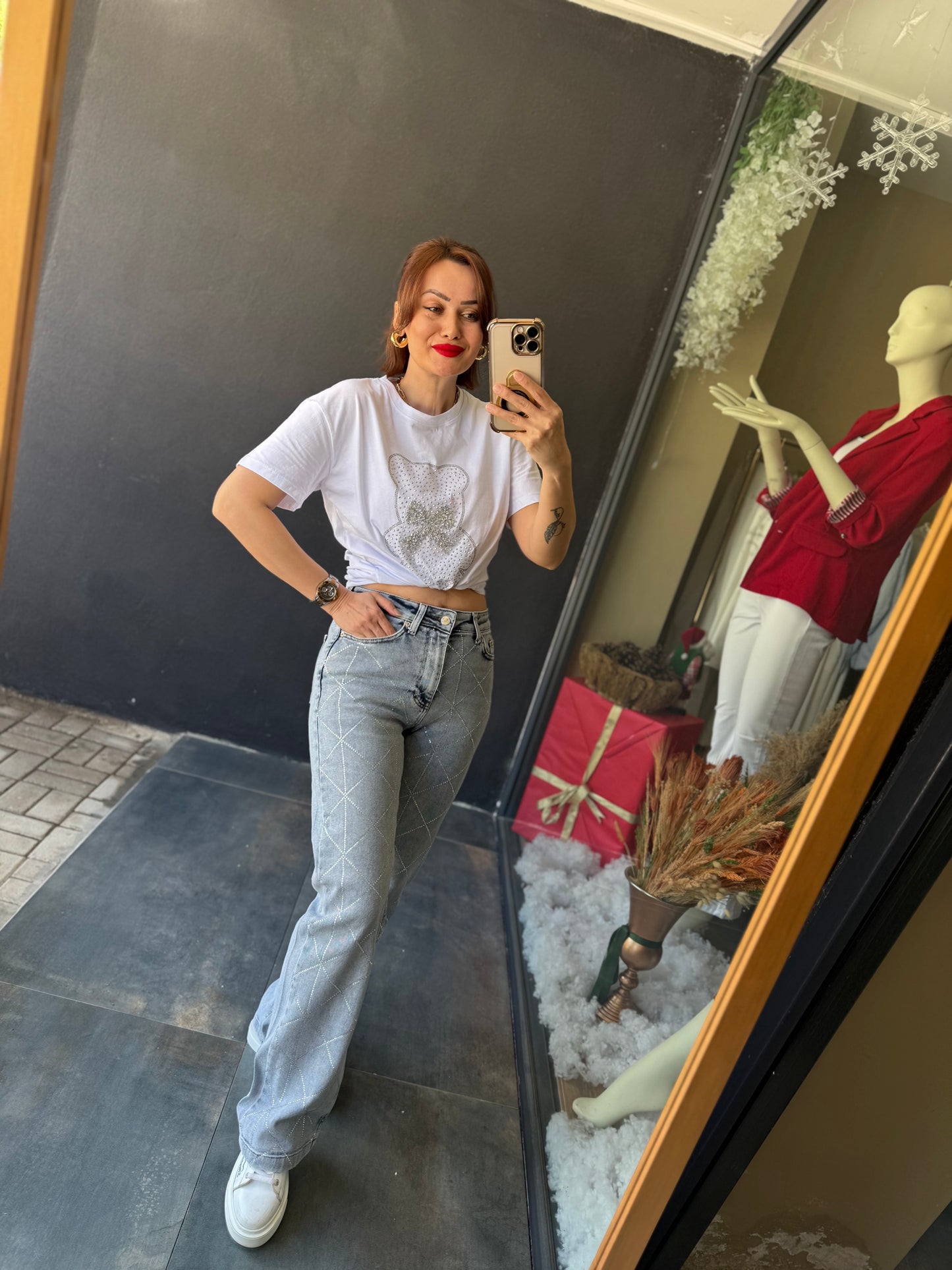 İpeksi Beyaz Ayıcıklı T-Shirt