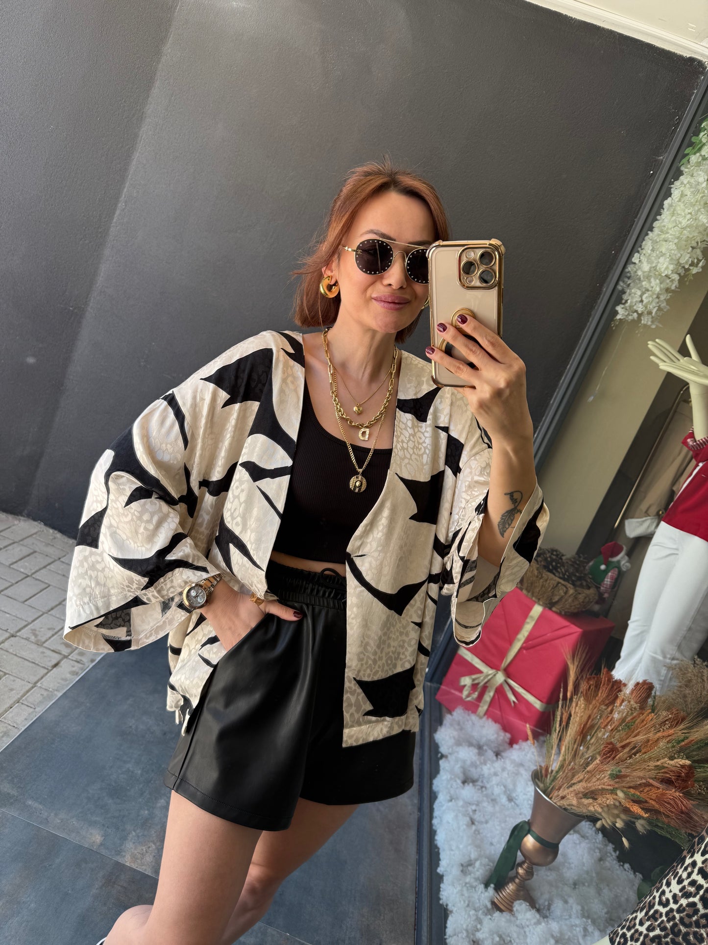 Kotto Siyah Desenli Blazer Ceket