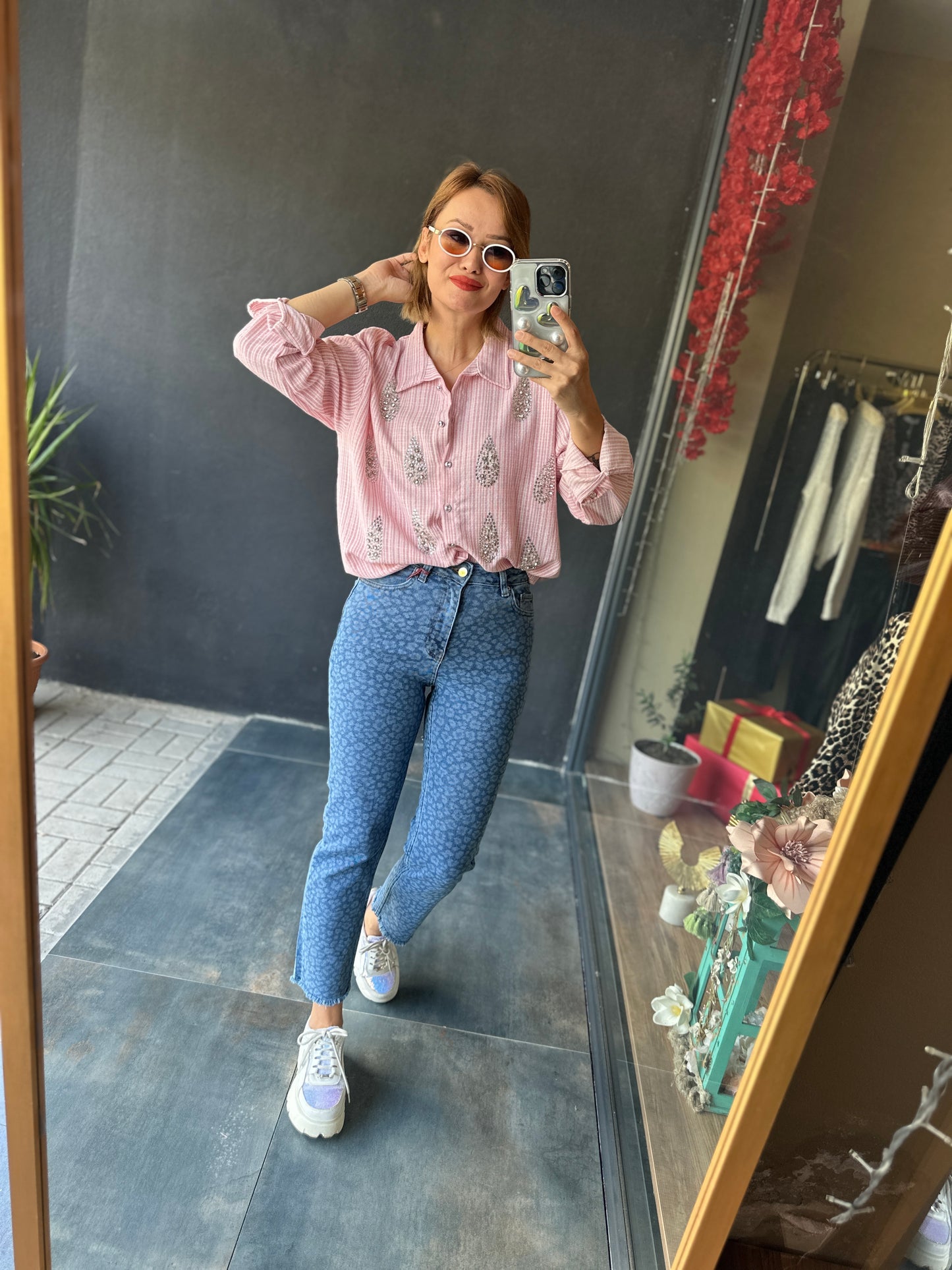 Xlove Mavi Damalı Jean