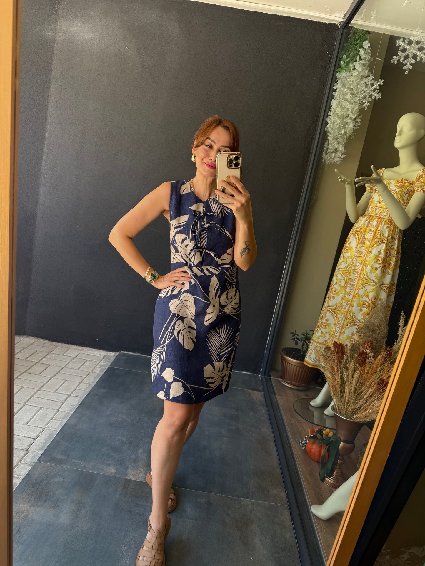 Jessica Lacivert Keten Elbise