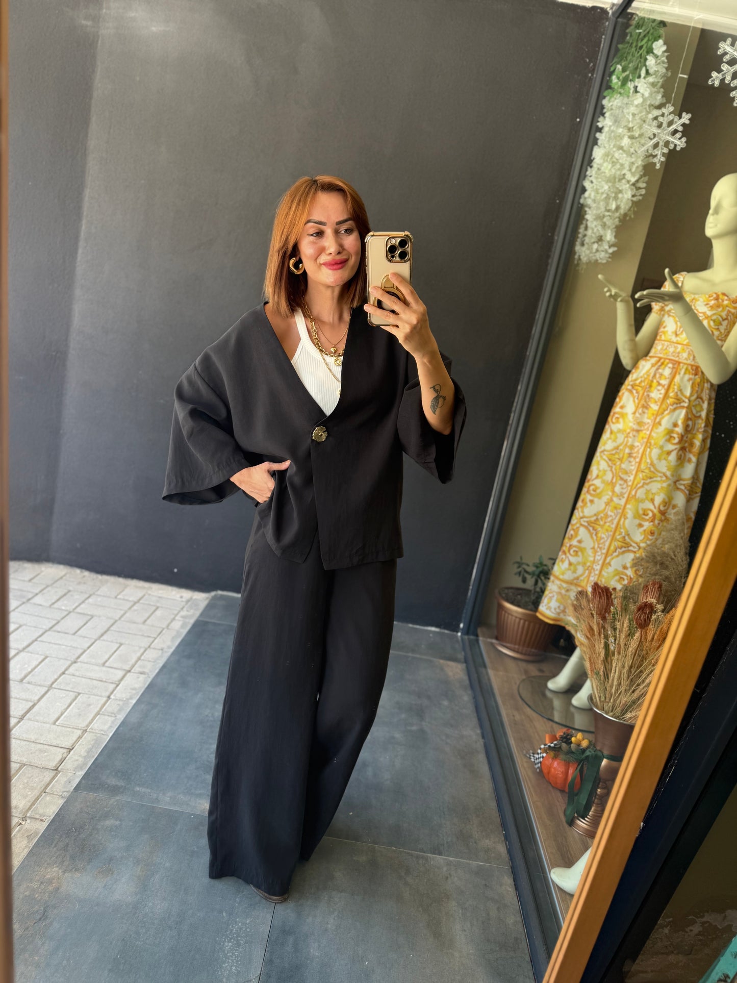 Ozyi Siyah Tensel Takım