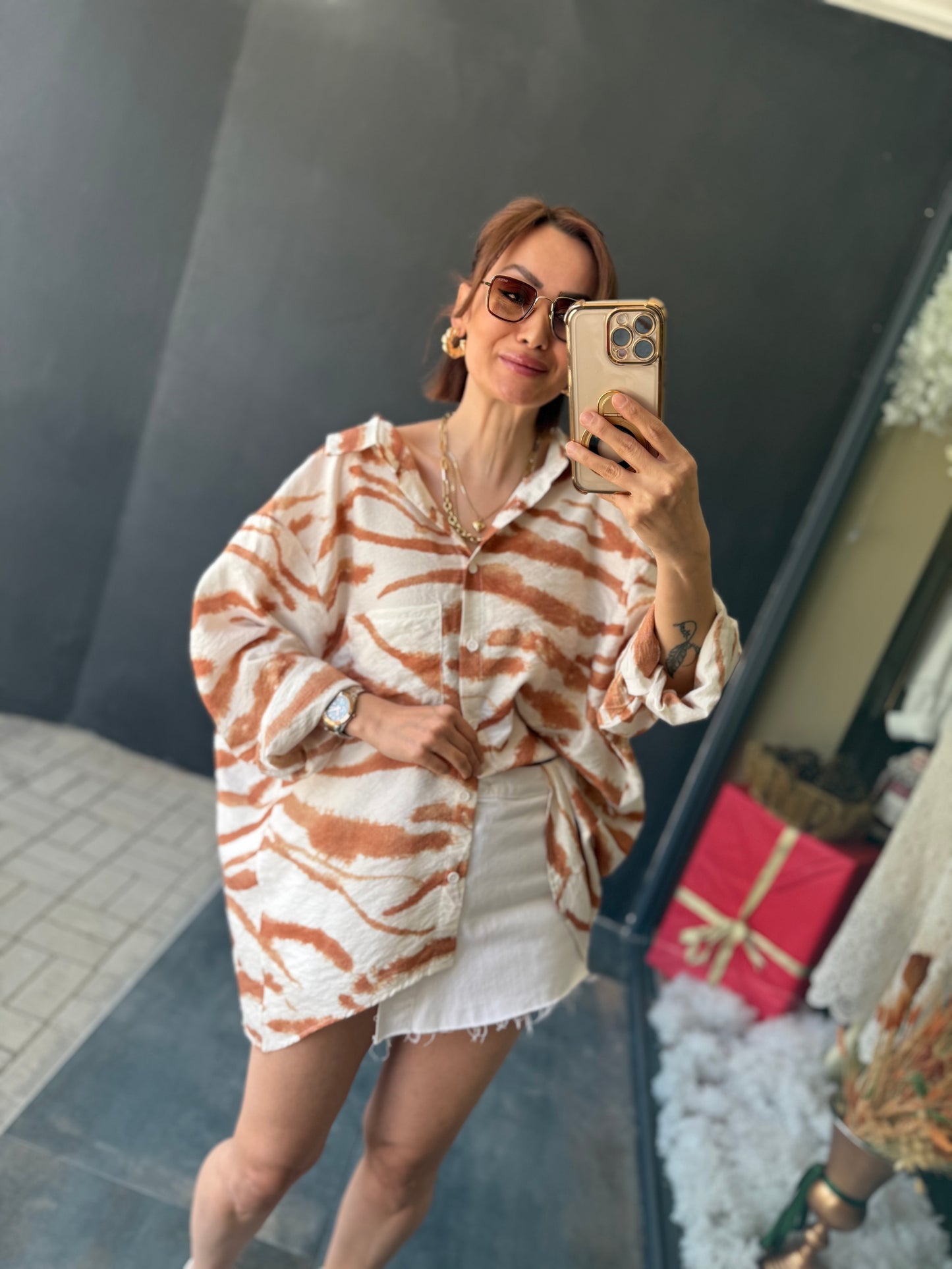 Mssi Kahve Tensel Gömlek