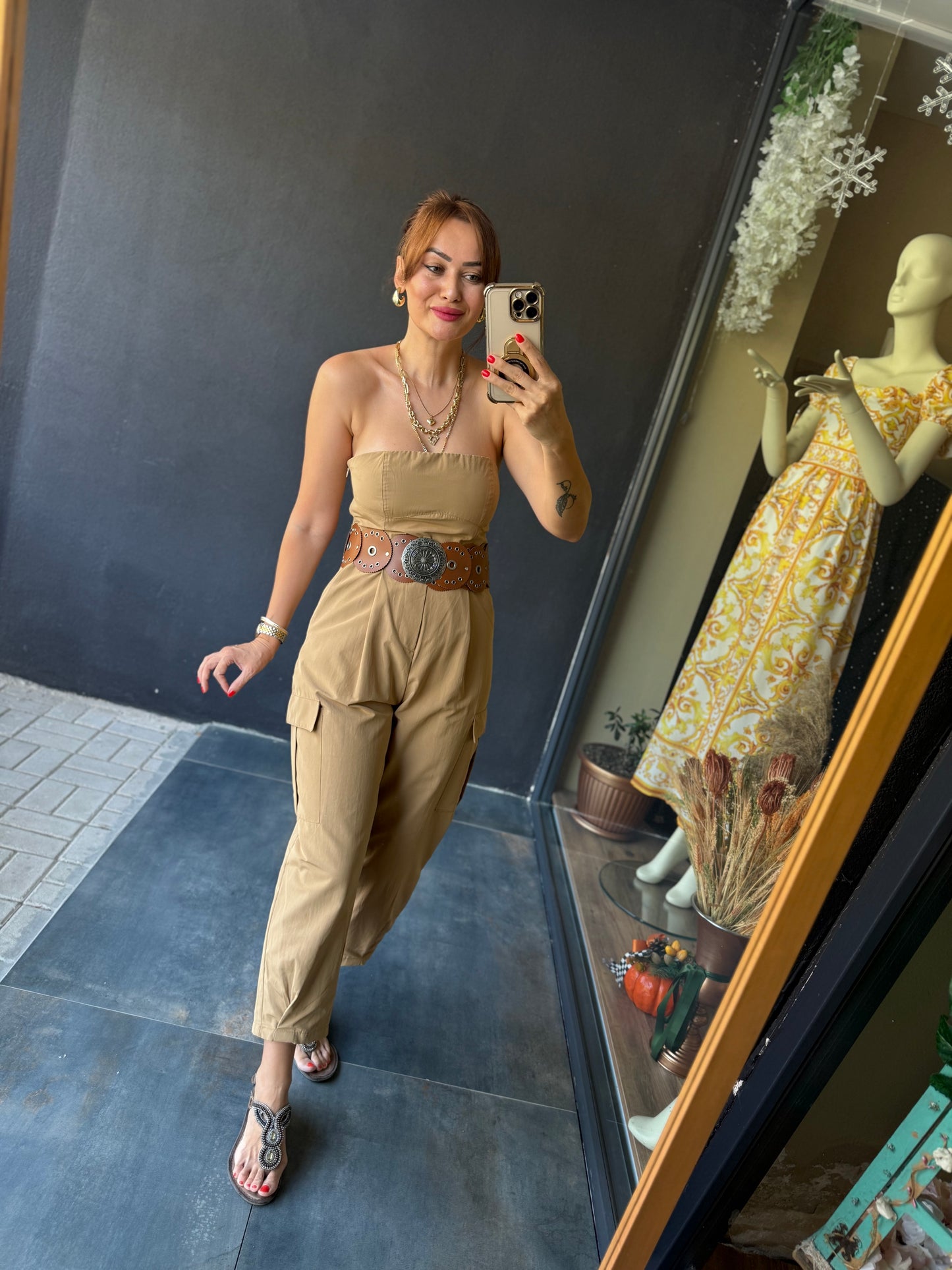 Ateks Straplez Bej Tulum