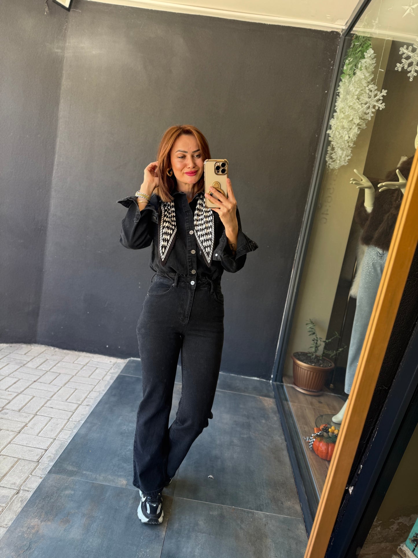 Xlove Siyah Toparlayıcı Jean Tulum