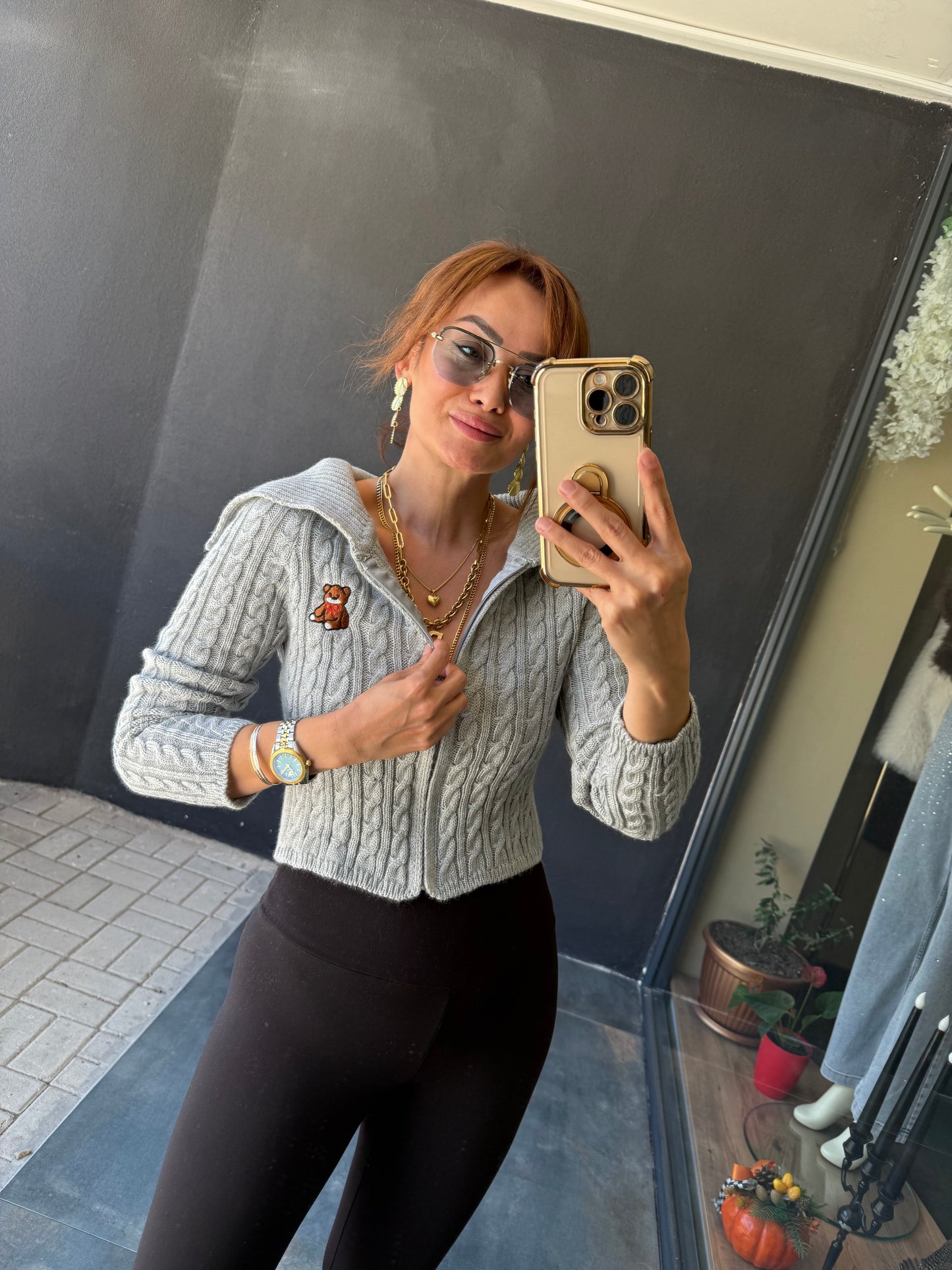 İkonic Gri Teddy Hırka