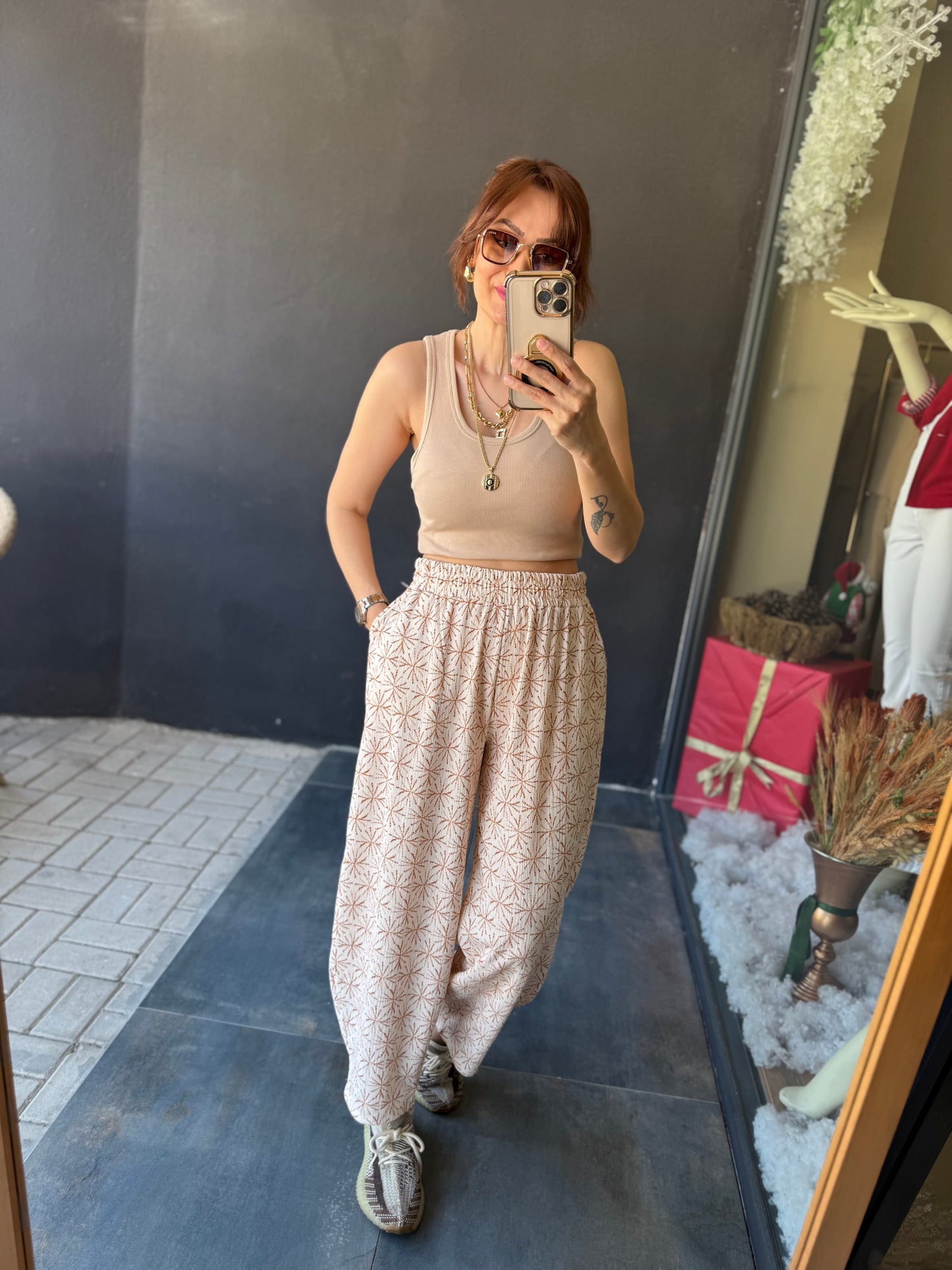 Dina Desenli Müslin Pantolon 2