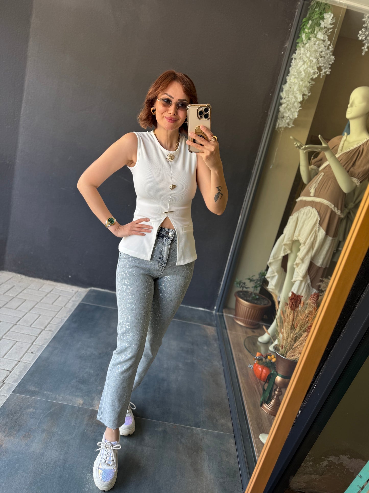 Xlove New Buz Yapıştırma Taş Jean