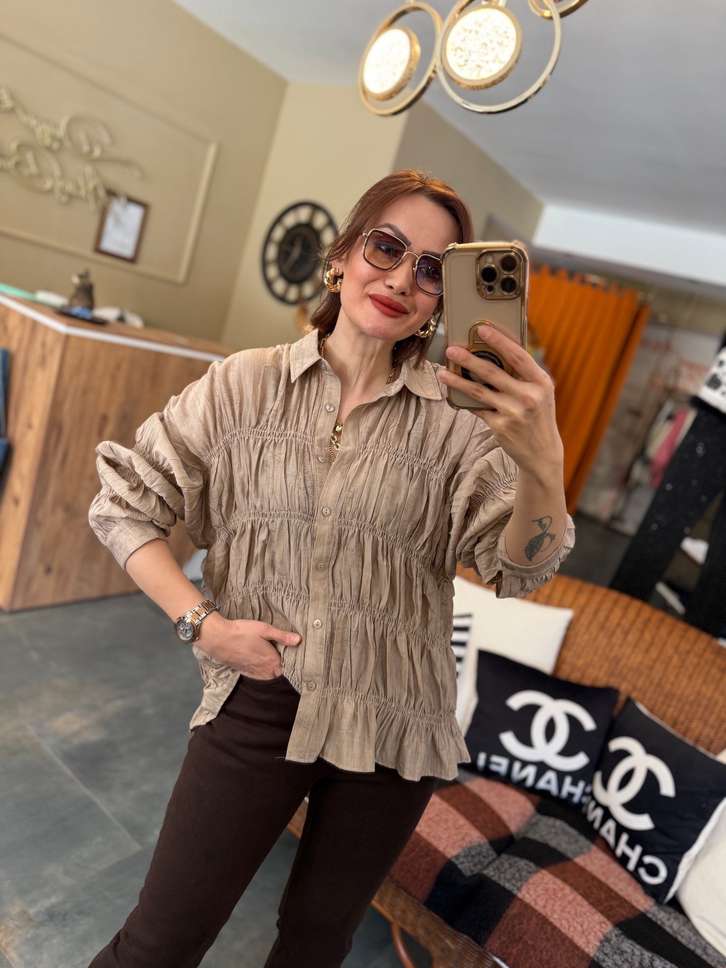 Massi Toprak Bürümcük Gömlek