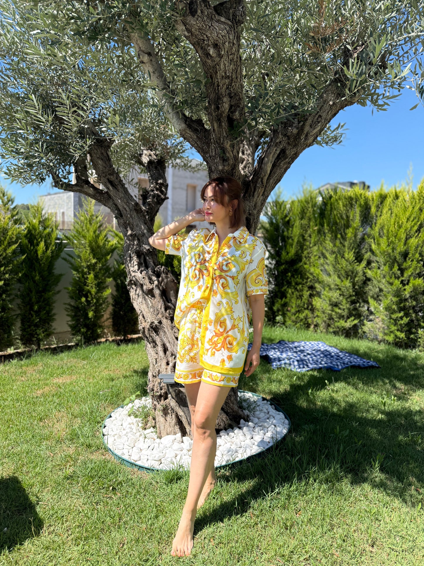 Dolce Sarı Şort Takım