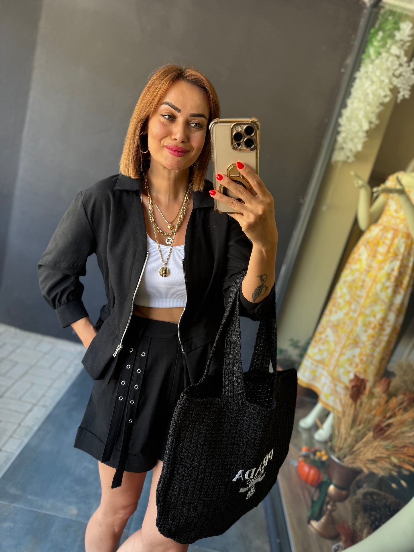 Ateks Siyah Ceket & Şort Takım