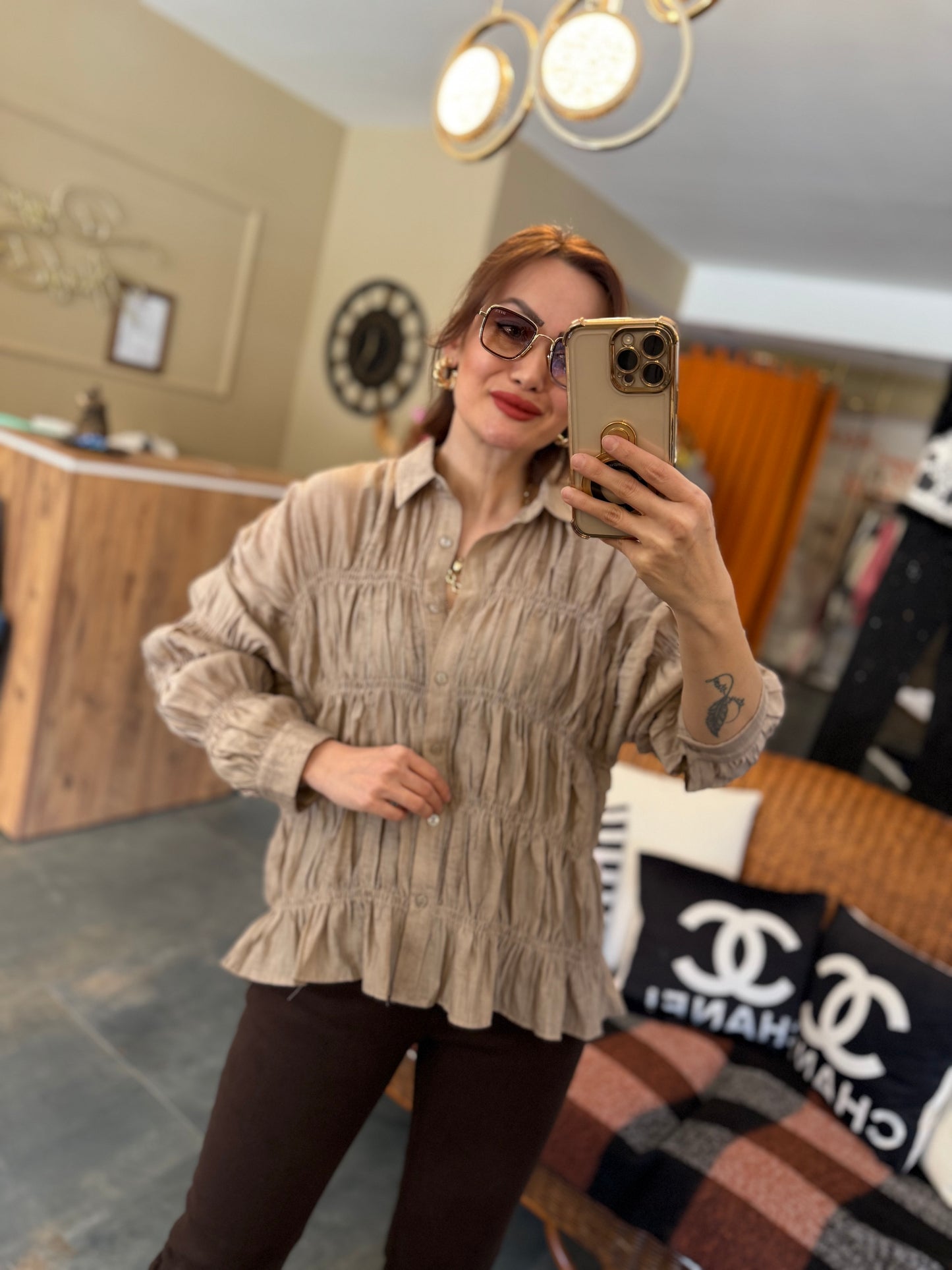 Massi Toprak Bürümcük Gömlek