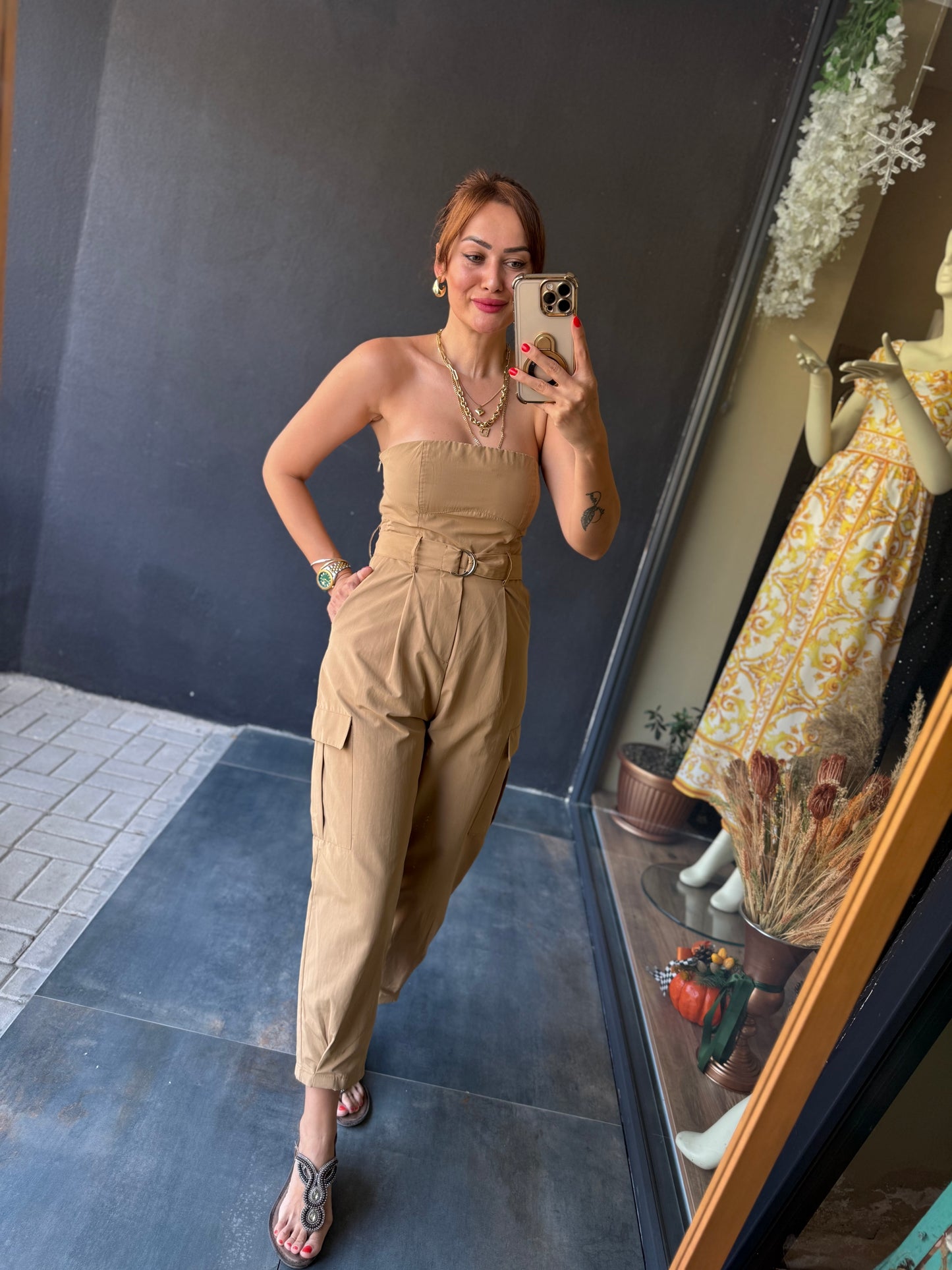 Ateks Straplez Bej Tulum