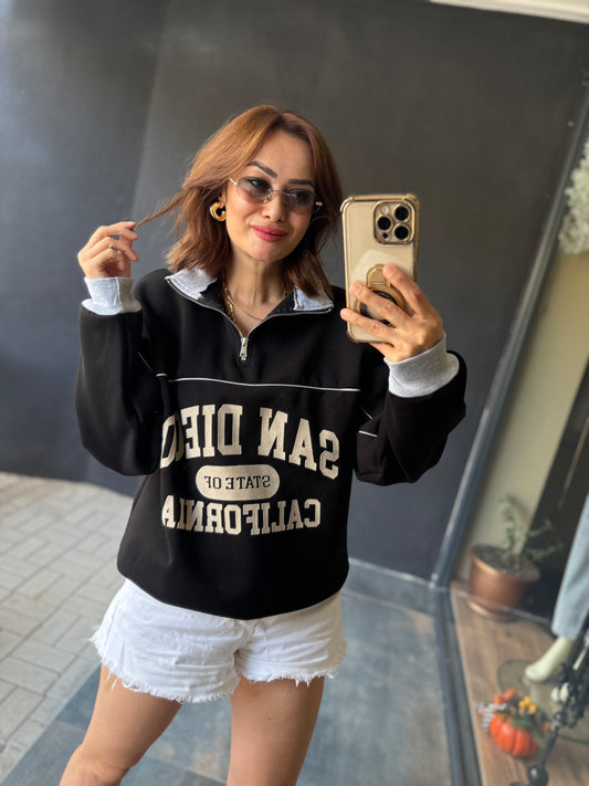 Muvy San Diego Siyah Sweatshirt