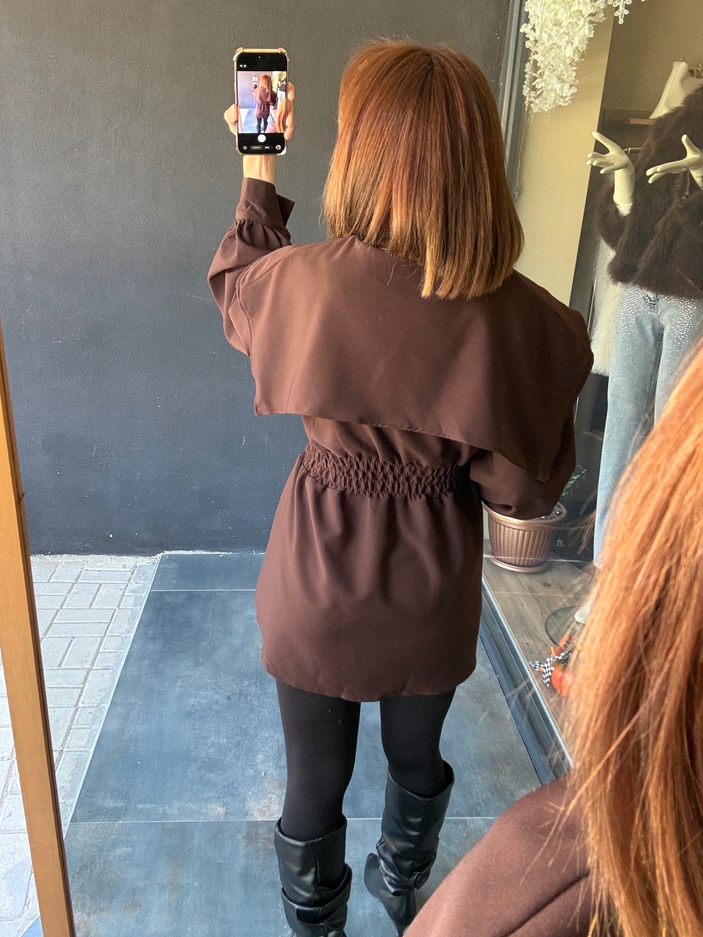 Şamda Kahve Şal Yaka Ceket