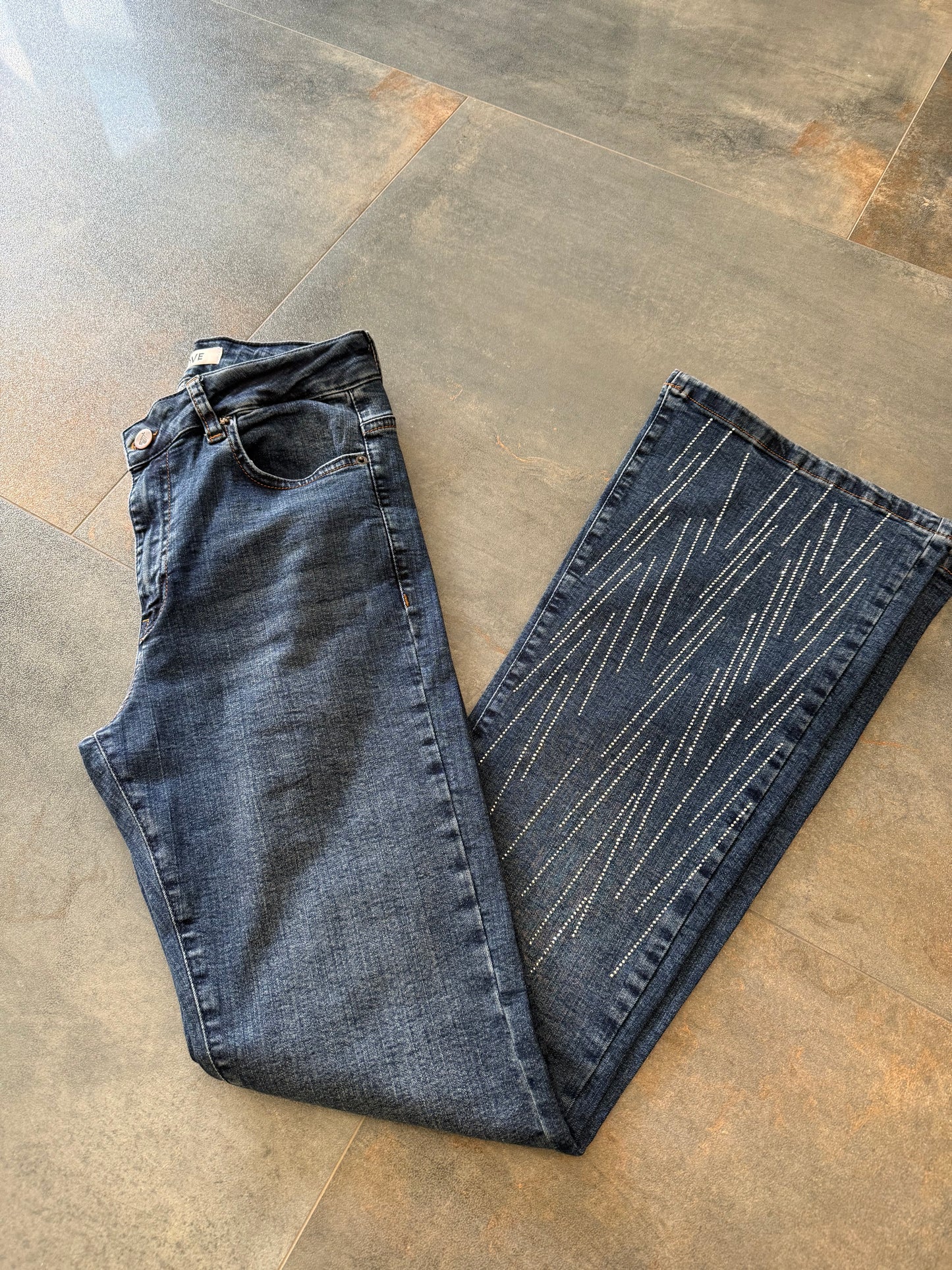 Xlove Paça Droplu Mavi İspanyol Jean