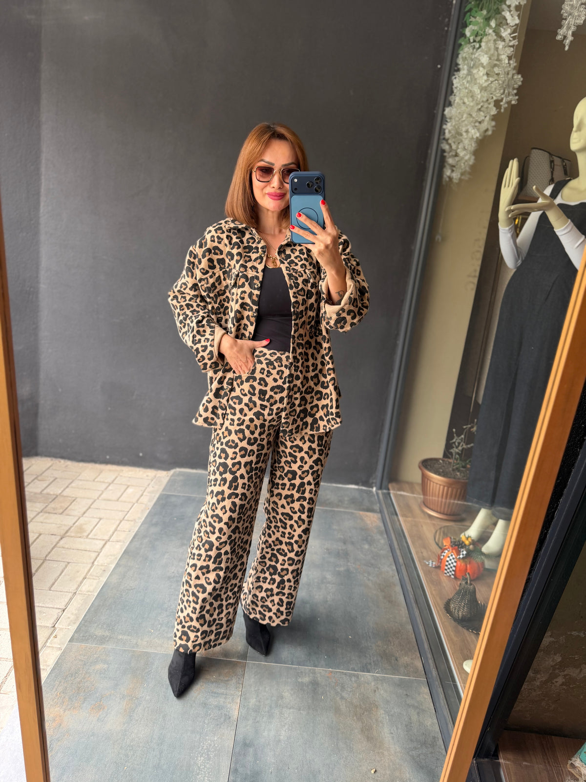 Savrienne Premium Kaşmir Leopar Takım