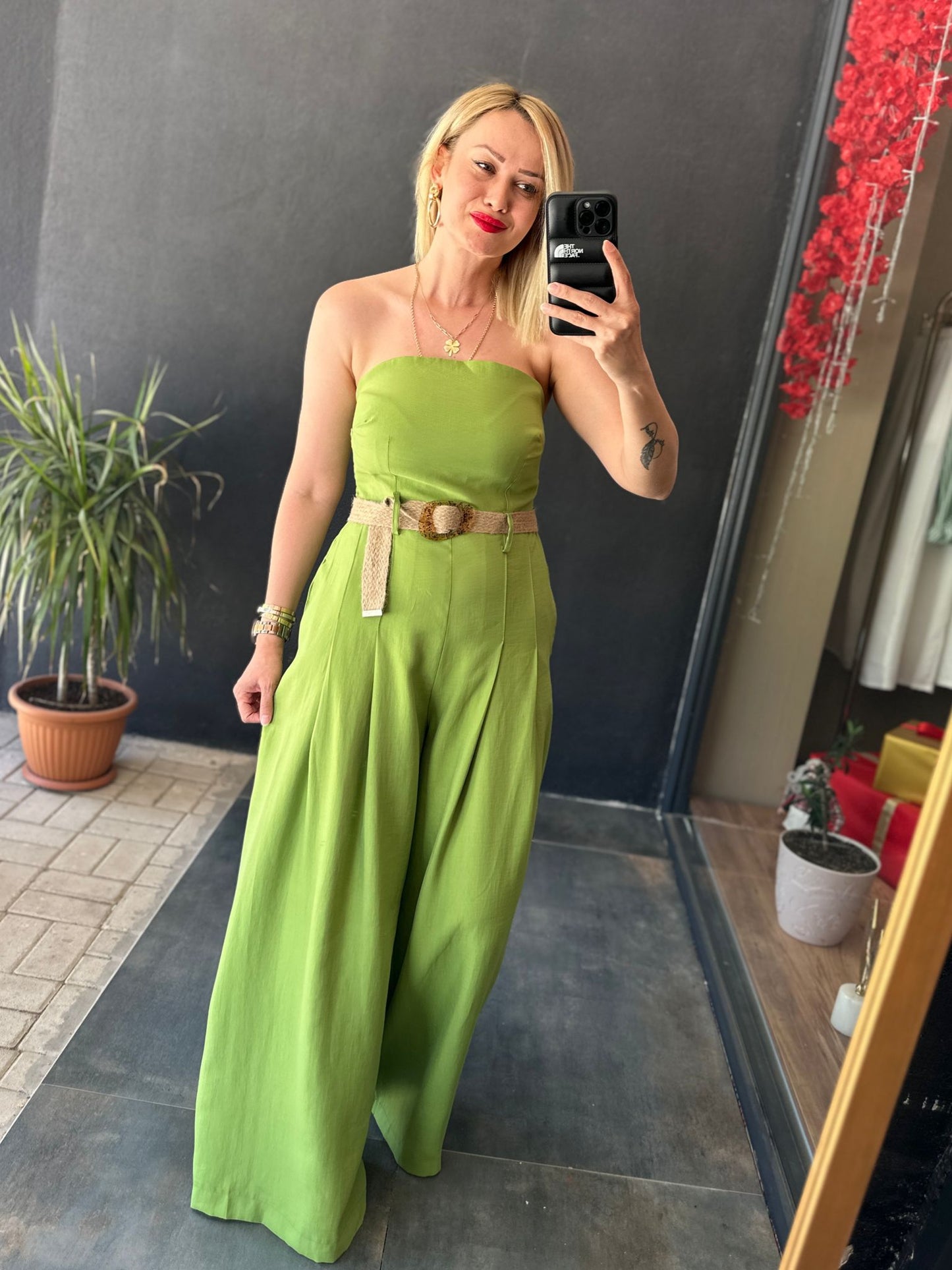 Arjantin Fıstık Keten Tulum