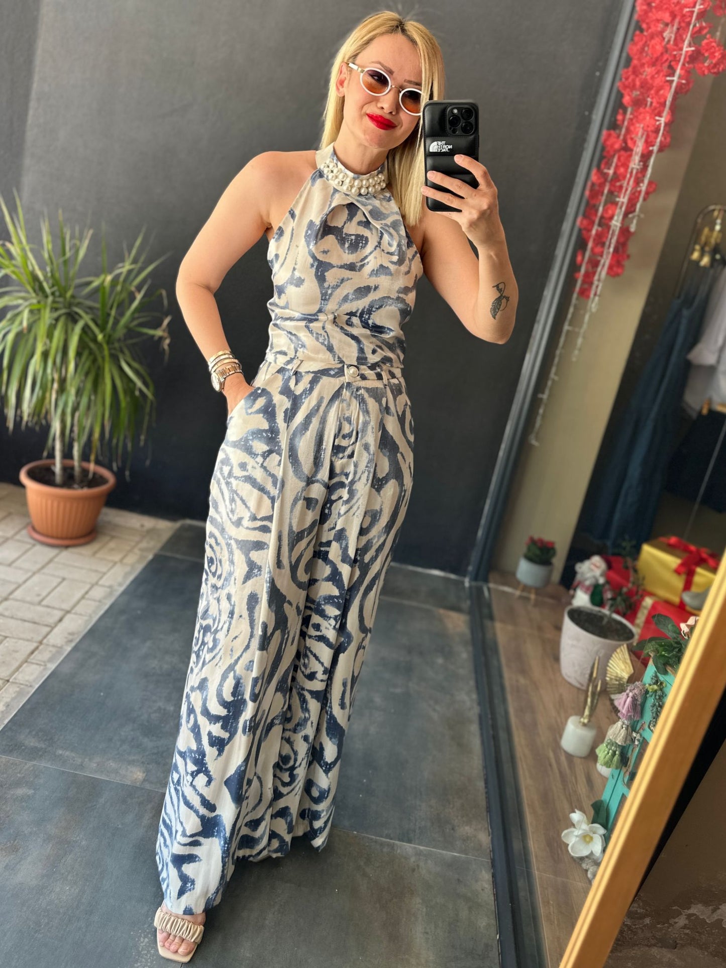 Rio Mavi Saten Halter Takım