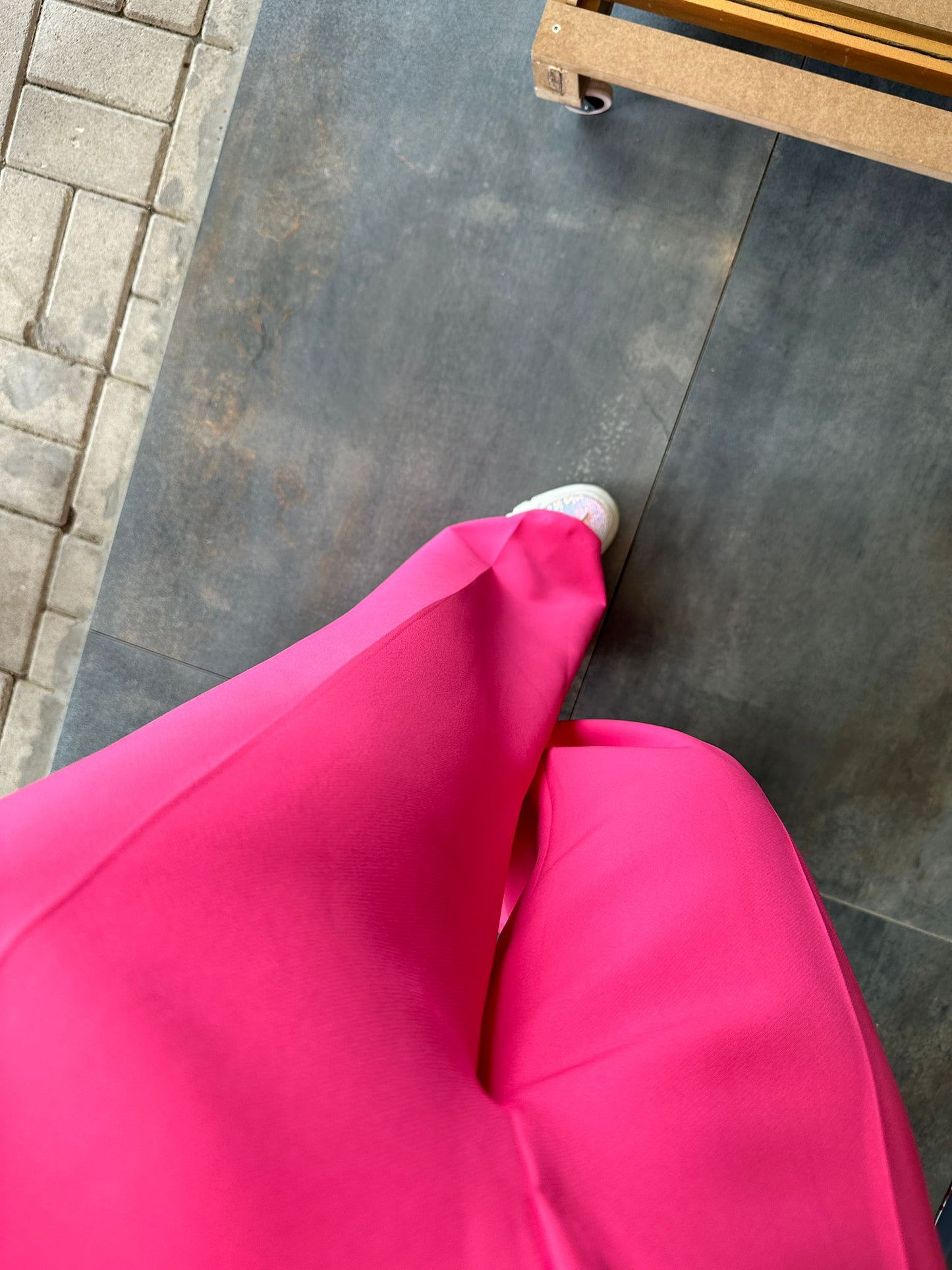 Fuşya Kemerli Palazzo Pantolon