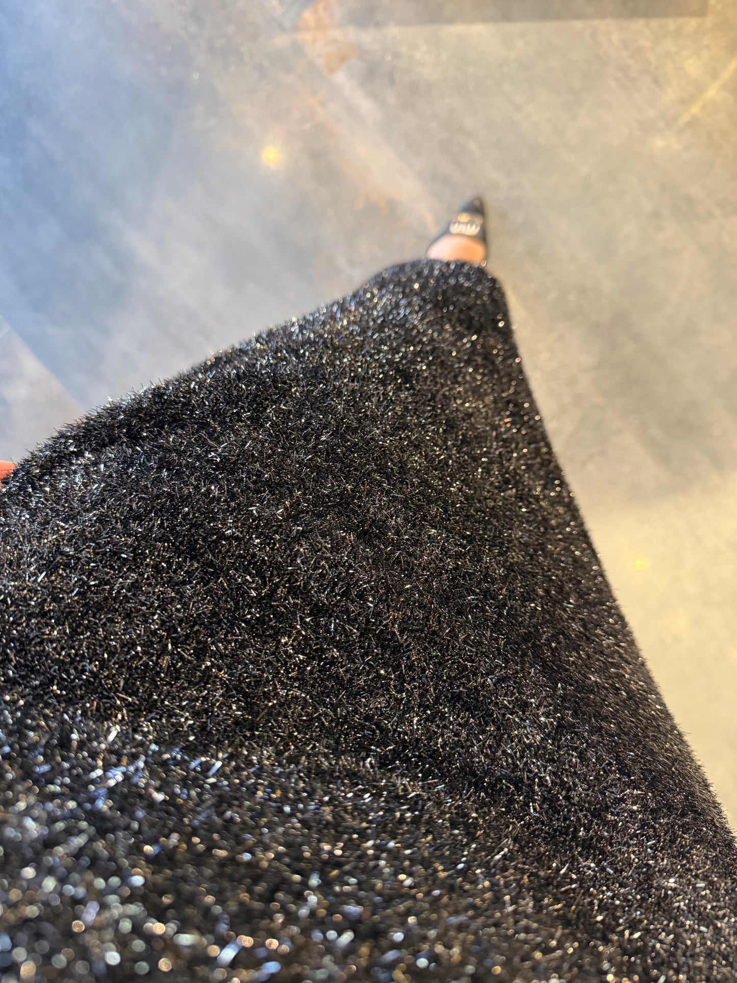 Jewel Siyah Simli Maxi Elbise