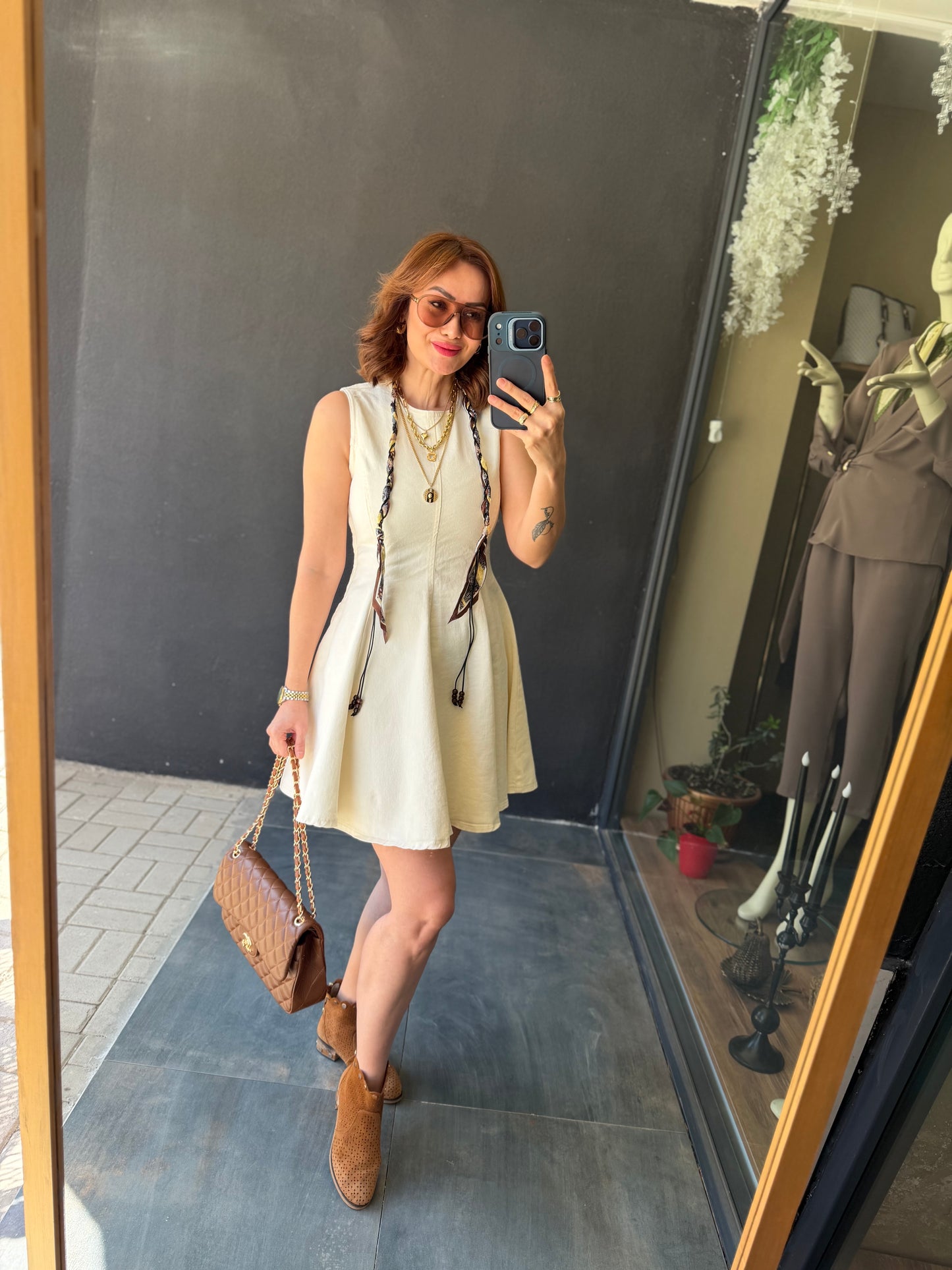 Sezi Bej Jean Mini Elbise