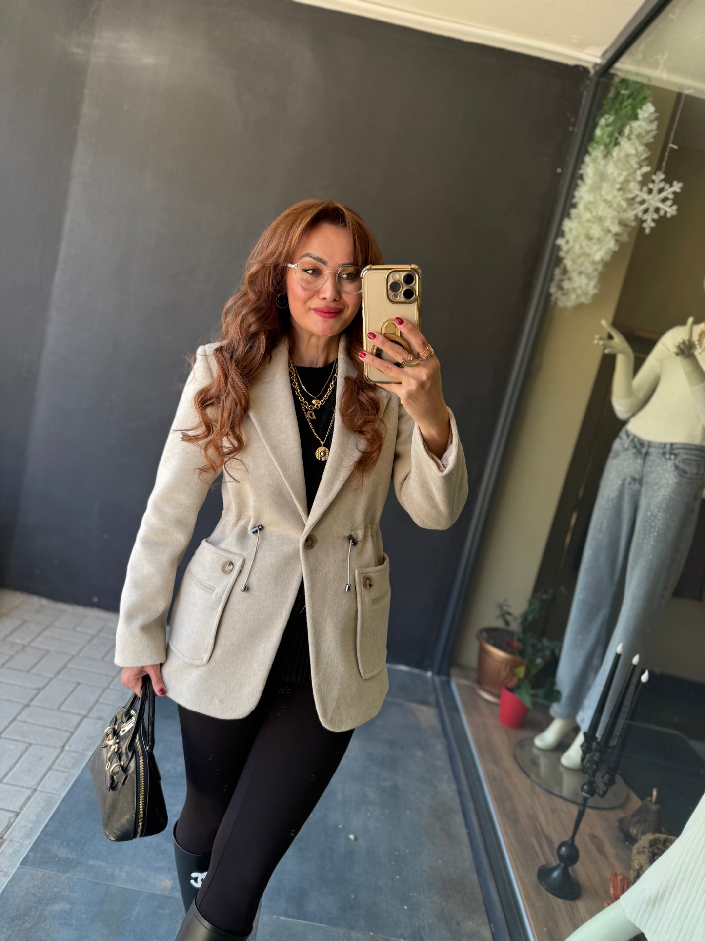 Candy Bej Kaşmir Ceket