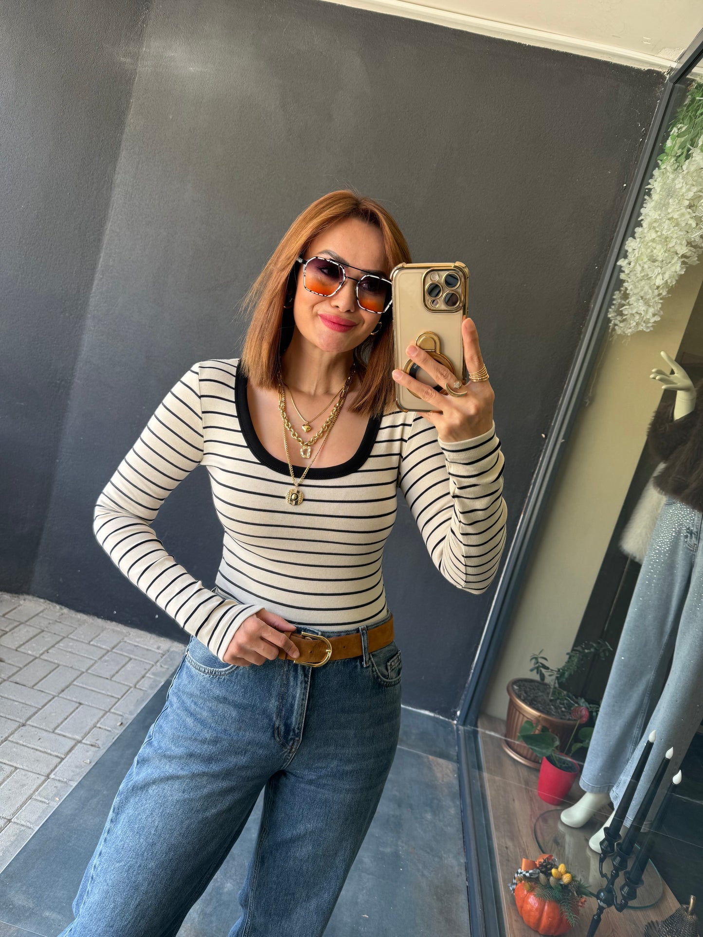 Hayko Çizgili Basic Bluz